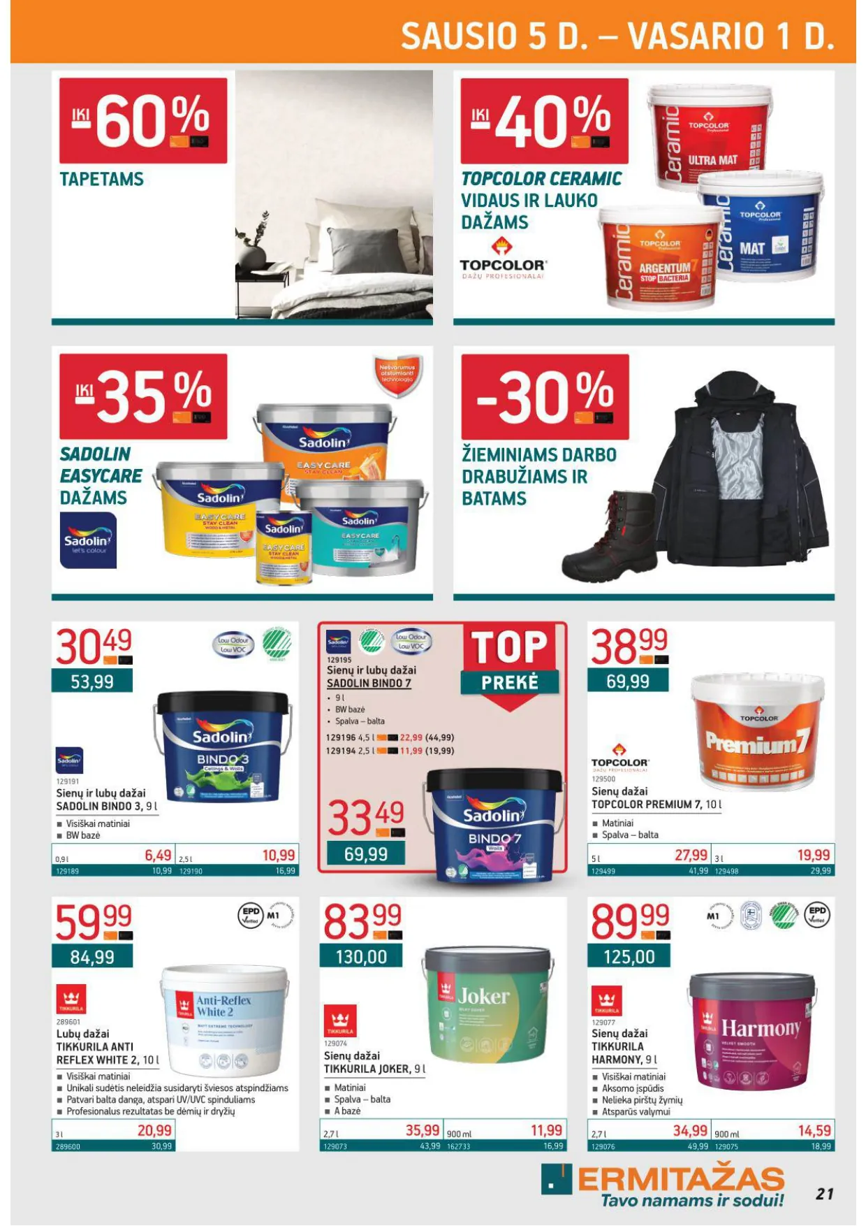 ERMITAŽAS akcijų ir nuolaidų leidinys Nr. 1 nuo 2026.01.05 iki 2026.02.01