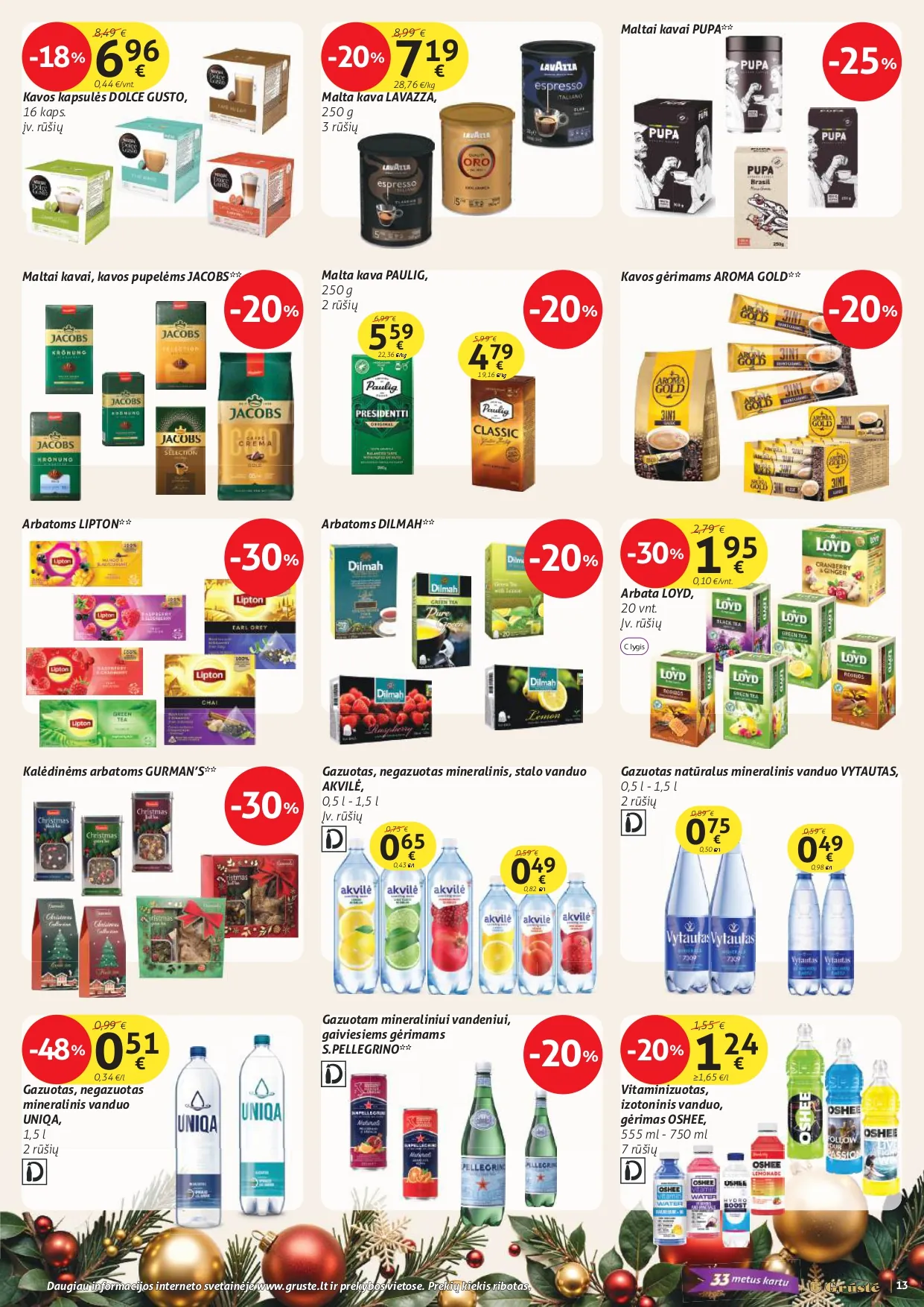 GRŪSTĖ akcijų ir nuolaidų leidinys Nr. 34 nuo 2025.12.21 iki 2026.01.01 - 13