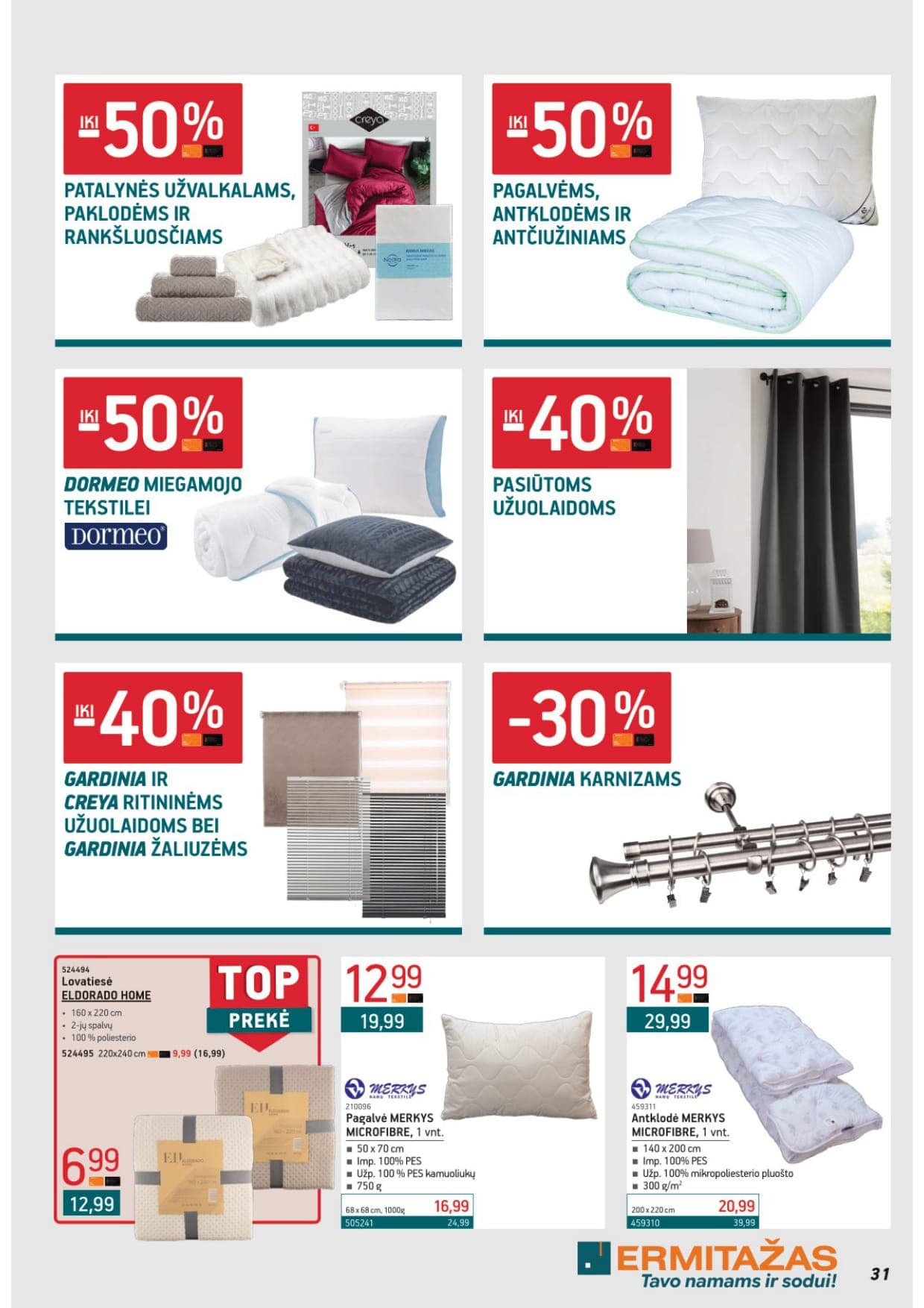 Naujas ERMITAŽAS akcijų ir nuolaidų leidinys Nr. 3 nuo 2026.03.02 iki 2026.03.31 - 31