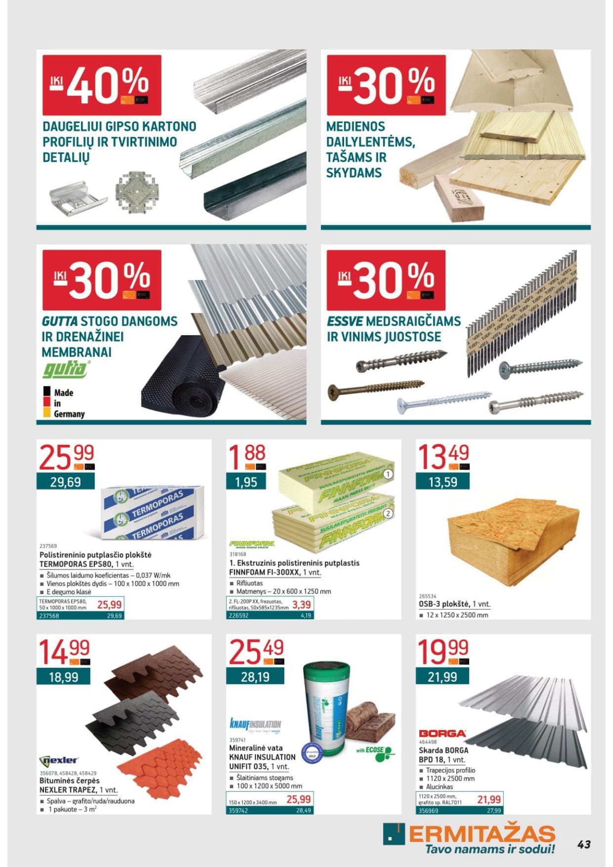 Naujas ERMITAŽAS akcijų ir nuolaidų leidinys Nr. 3 nuo 2026.03.02 iki 2026.03.31 - 43