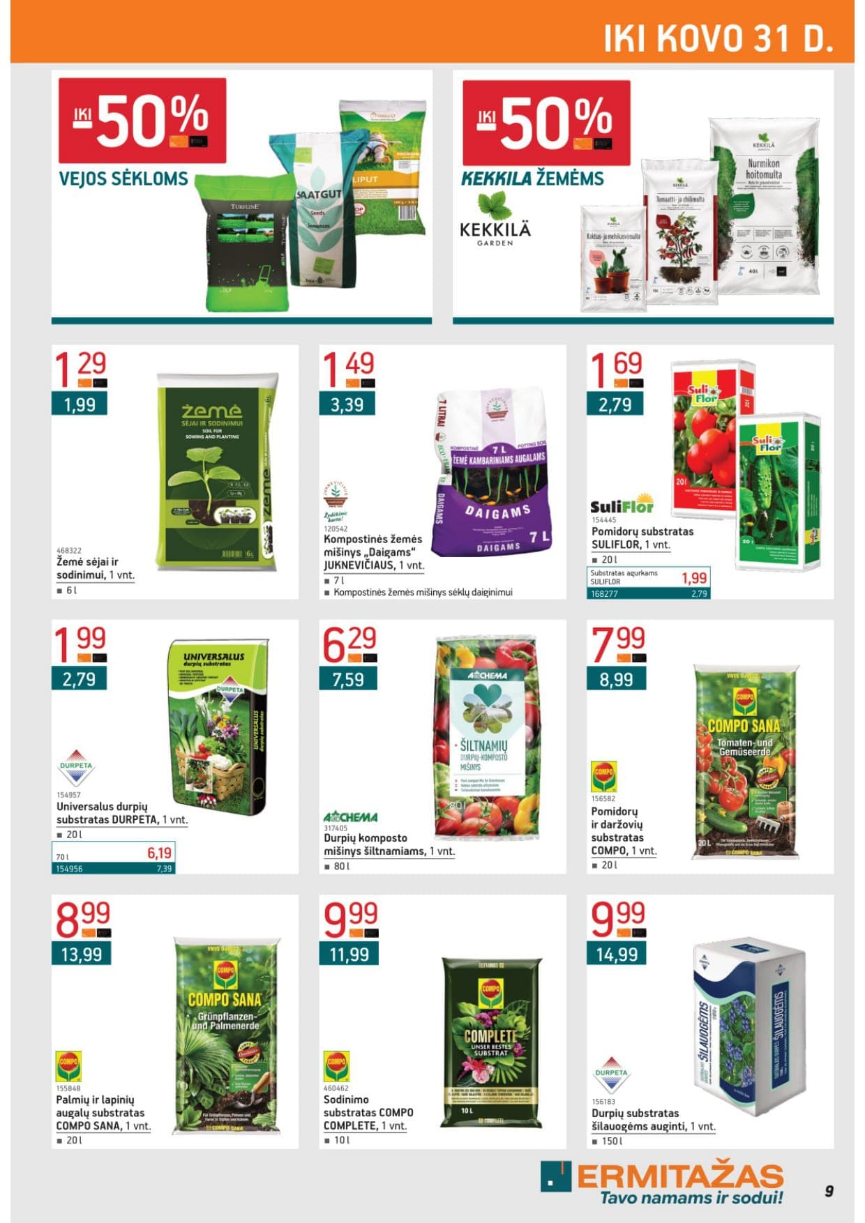 Naujas ERMITAŽAS akcijų ir nuolaidų leidinys Nr. 3 nuo 2026.03.02 iki 2026.03.31 - 9