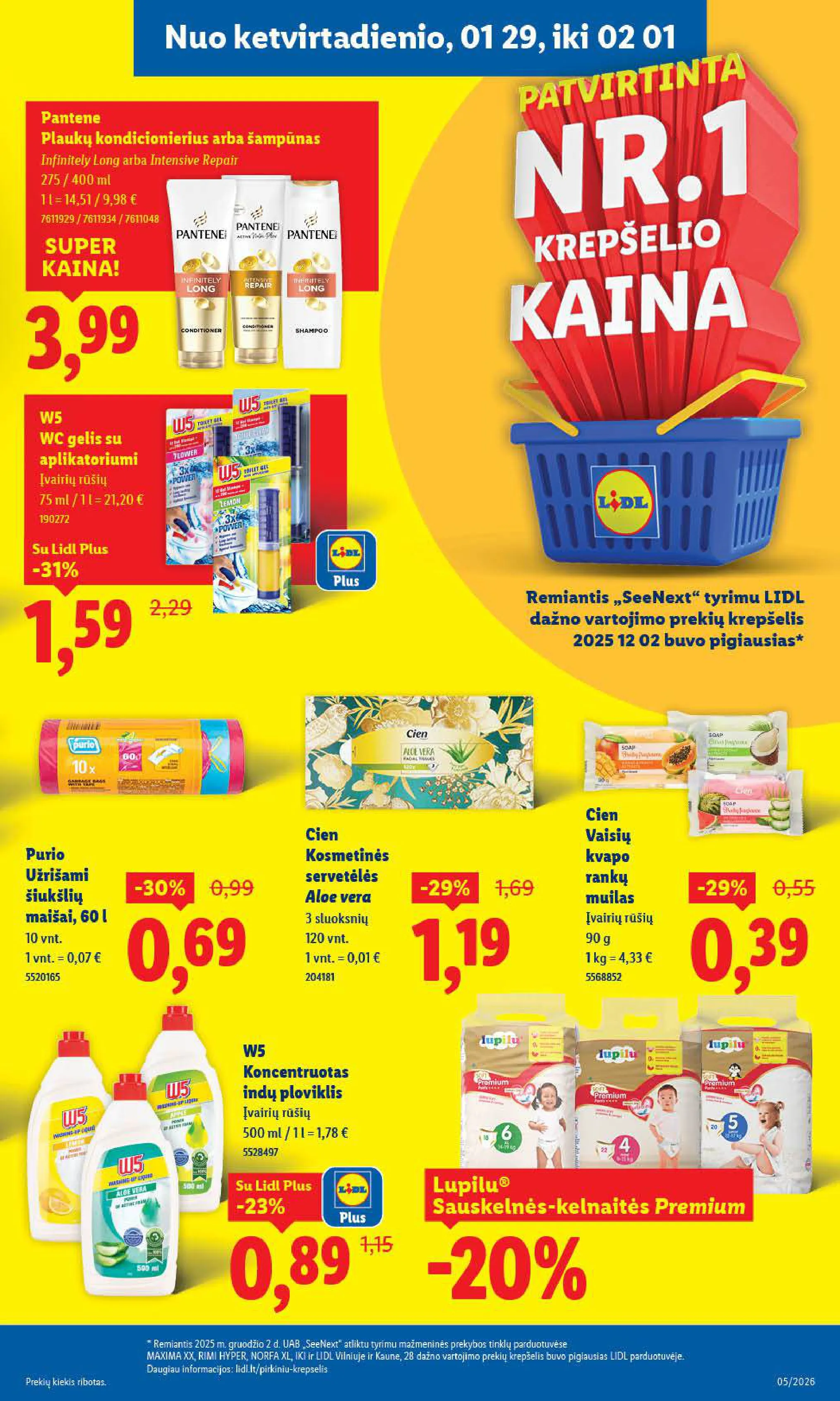 LIDL akcijų ir nuolaidų leidinys Nr. 5 nuo 2026.01.26 iki 2026.02.01