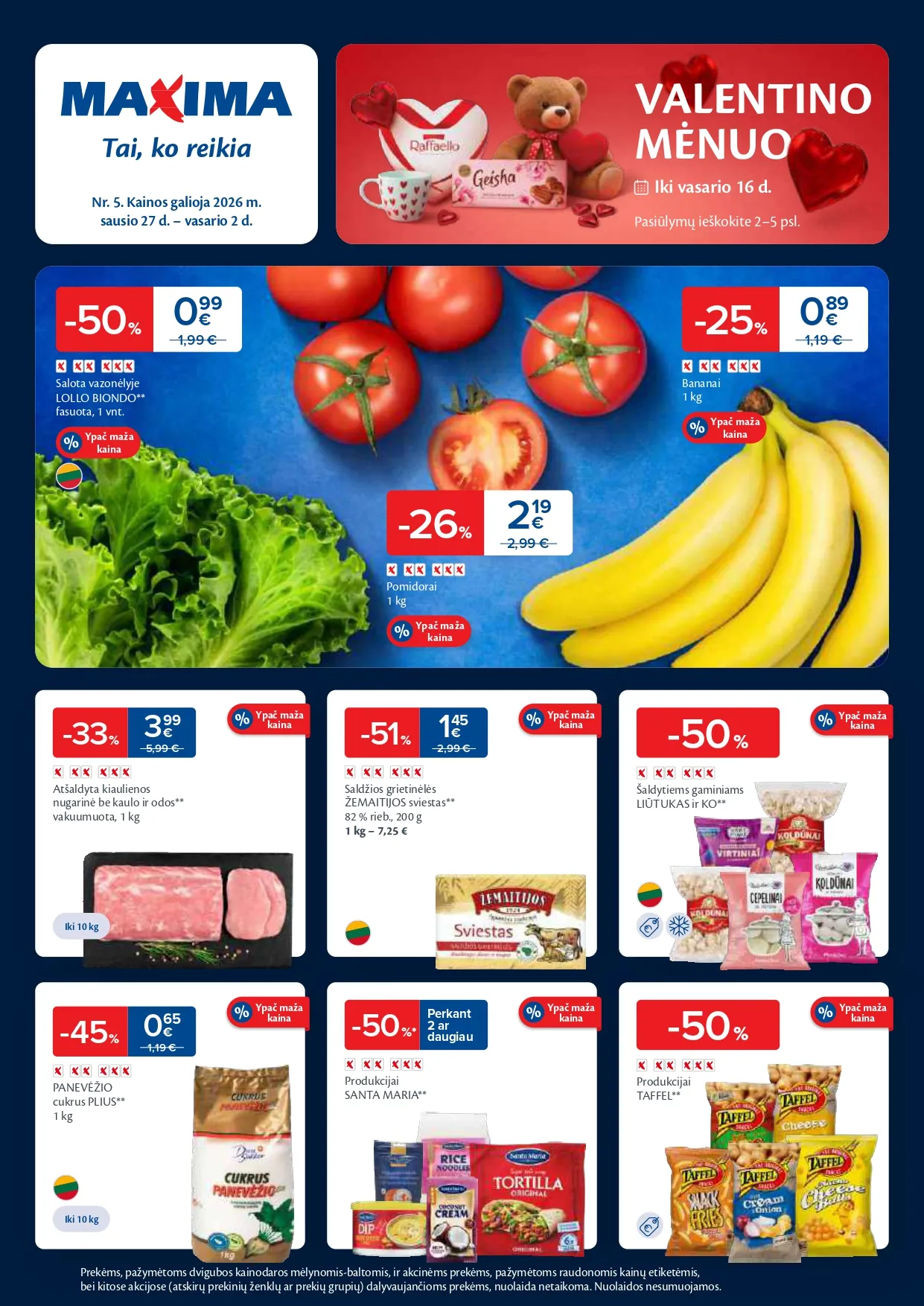 MAXIMA akcijų ir nuolaidų leidinys Nr. 5 nuo 2026.01.27 iki 2026.02.02 - 1