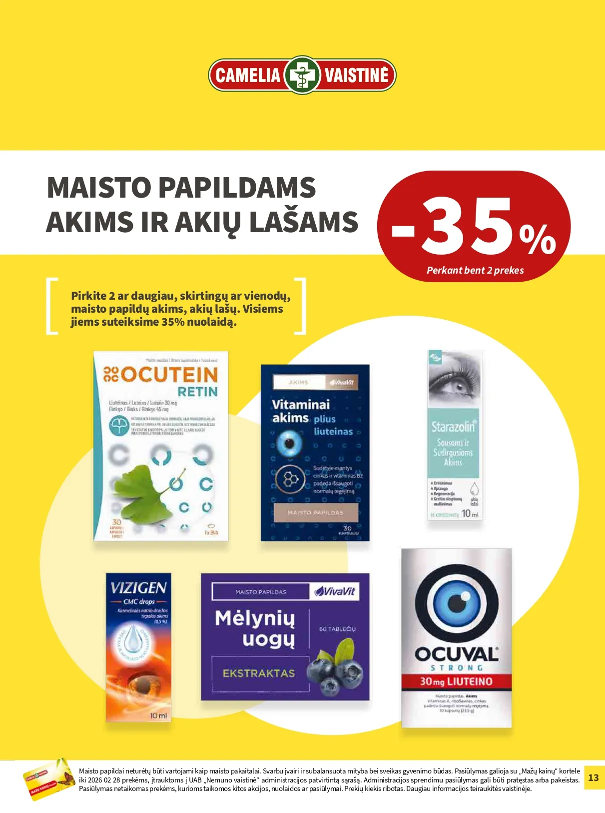 CAMELIA vaistinės akcijų ir nuolaidų leidinys Nr. 2 nuo 2025.02.01 iki 2026.02.28 - 13