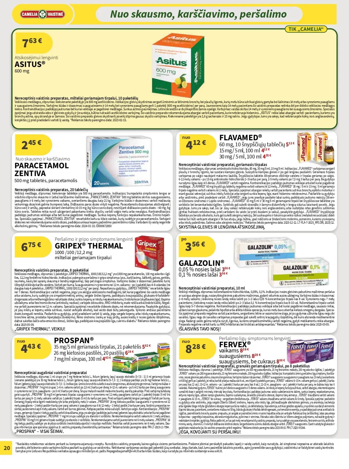 CAMELIA vaistinės akcijų ir nuolaidų leidinys Nr. 2 nuo 2025.02.01 iki 2026.02.28 - 20