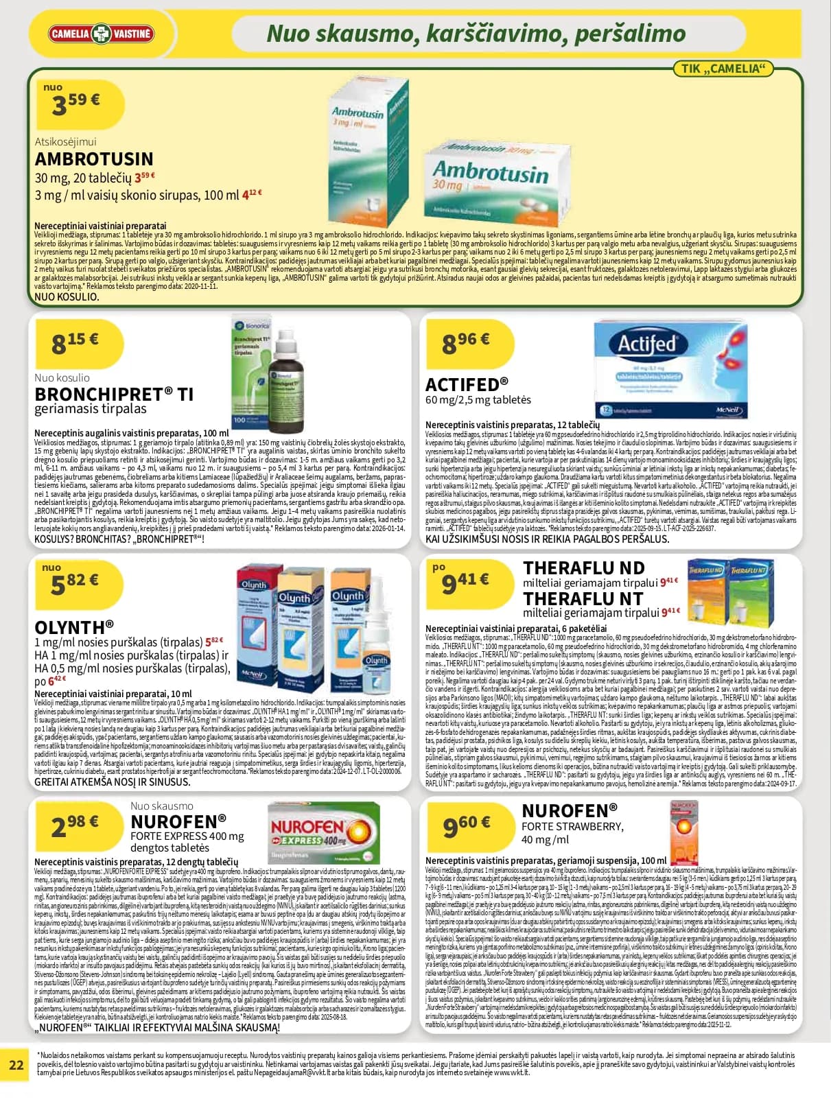 CAMELIA vaistinės akcijų ir nuolaidų leidinys Nr. 2 nuo 2025.02.01 iki 2026.02.28 - 22