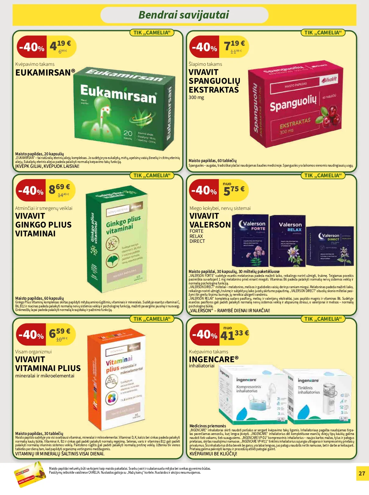 CAMELIA vaistinės akcijų ir nuolaidų leidinys Nr. 2 nuo 2025.02.01 iki 2026.02.28 - 27