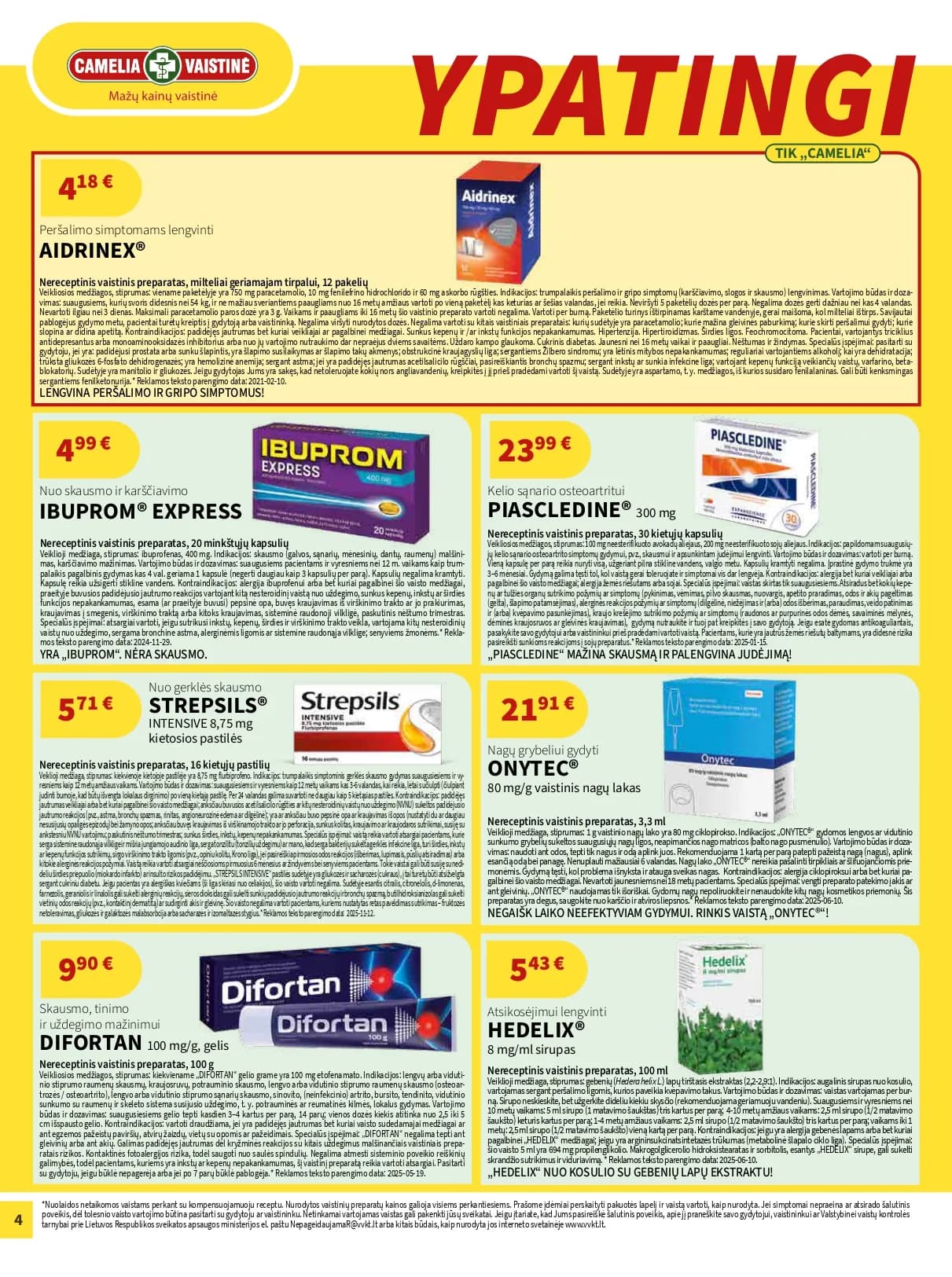 CAMELIA vaistinės akcijų ir nuolaidų leidinys Nr. 2 nuo 2025.02.01 iki 2026.02.28 - 4