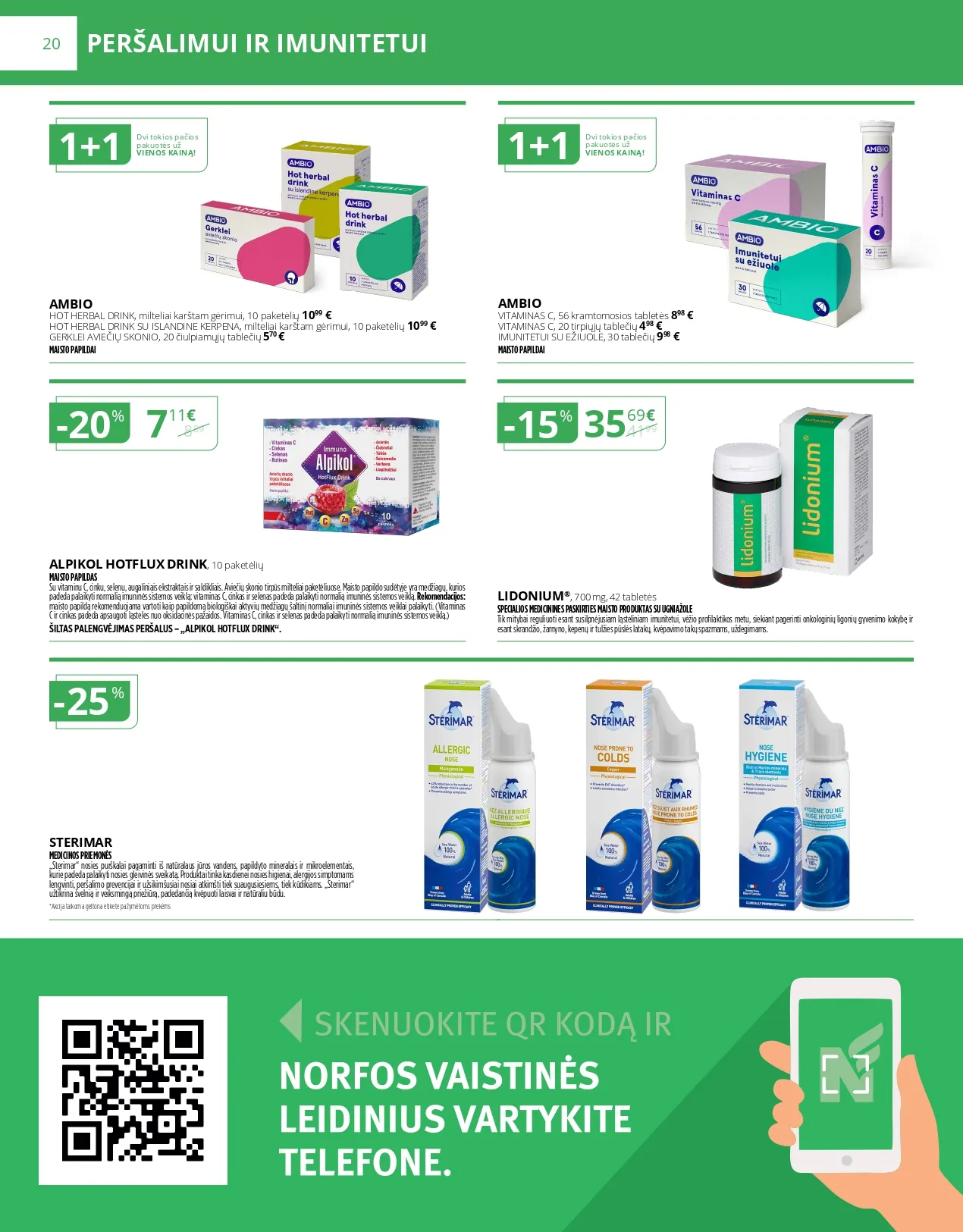 NORFA VAISTINĖ akcijų ir nuolaidų leidinys nuo 2025.12.01 iki 2025.12.31 - 20