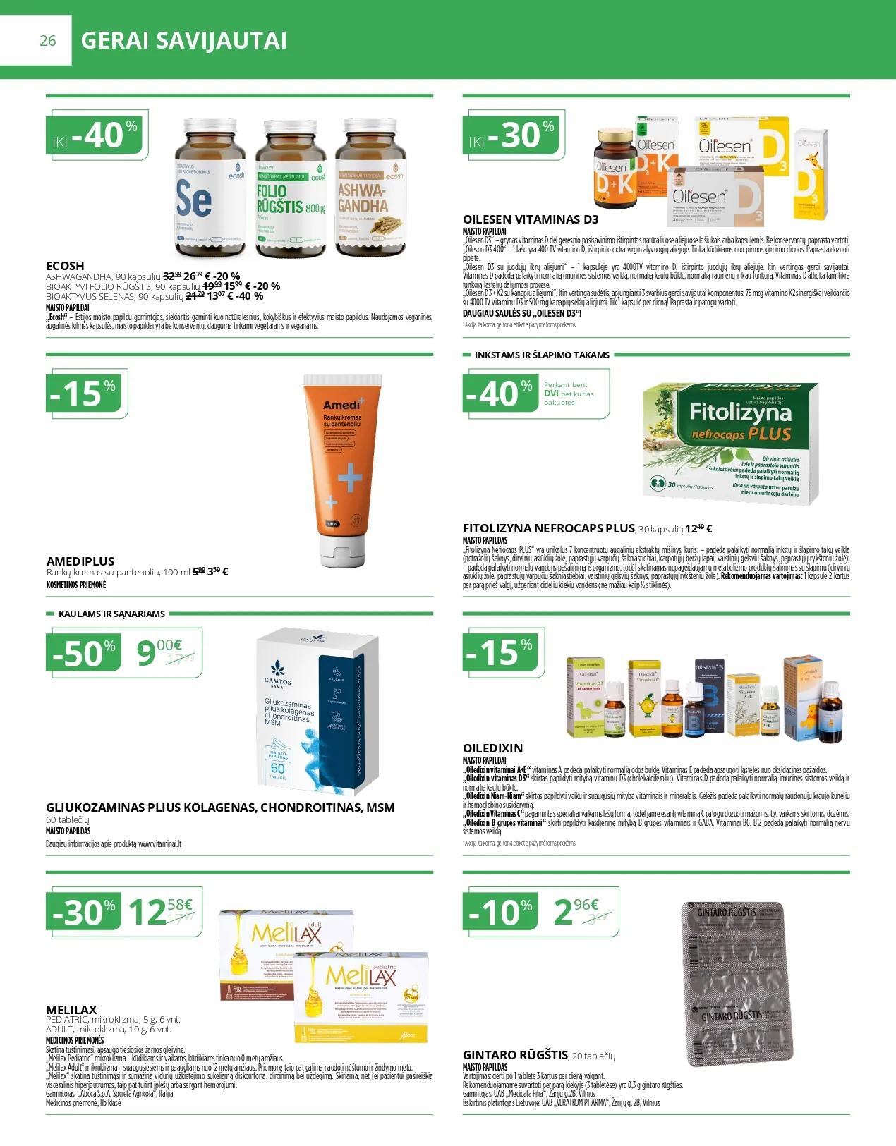 NORFA VAISTINĖ akcijų ir nuolaidų leidinys nuo 2025.12.01 iki 2025.12.31 - 26