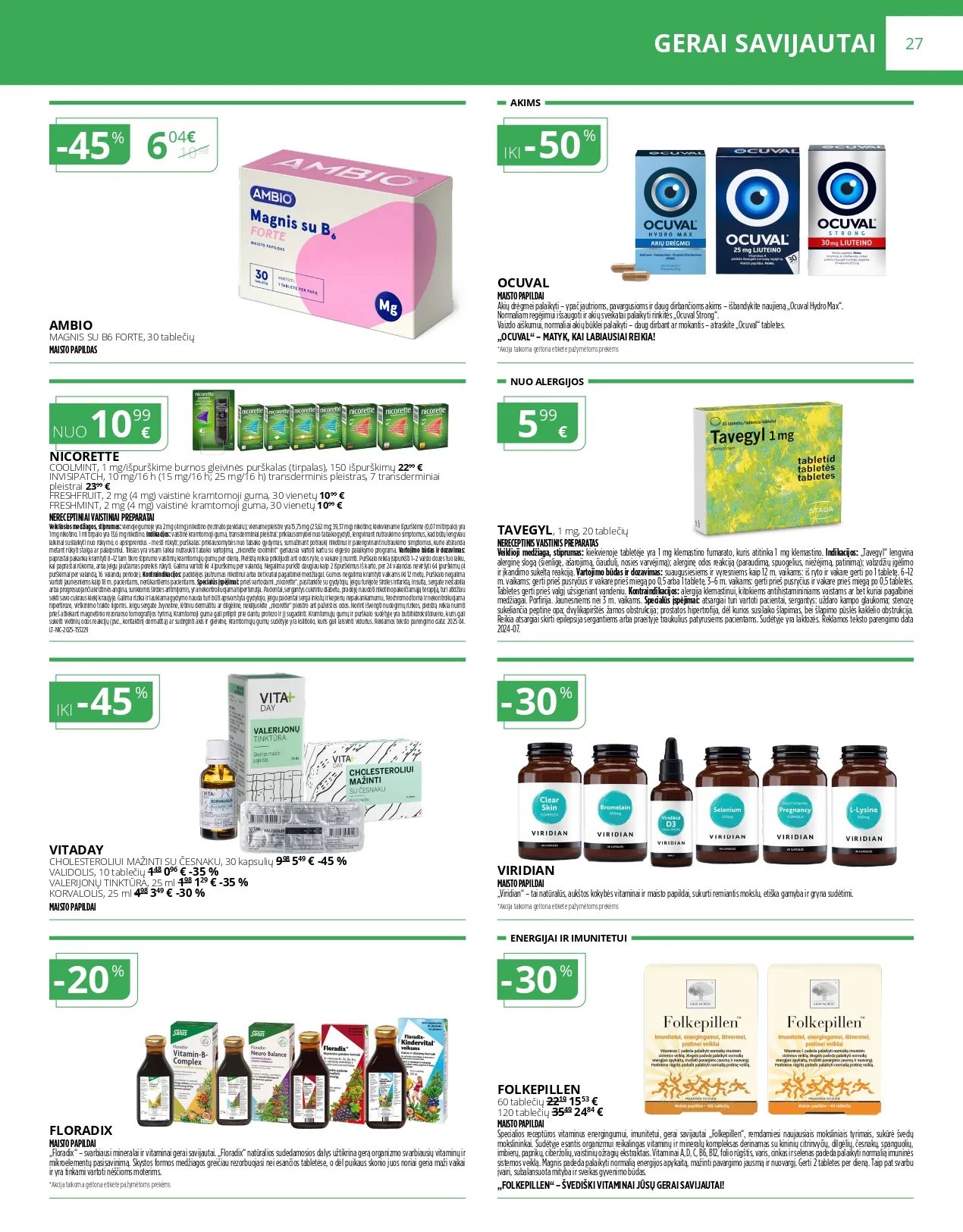 NORFA VAISTINĖ akcijų ir nuolaidų leidinys nuo 2025.12.01 iki 2025.12.31 - 27