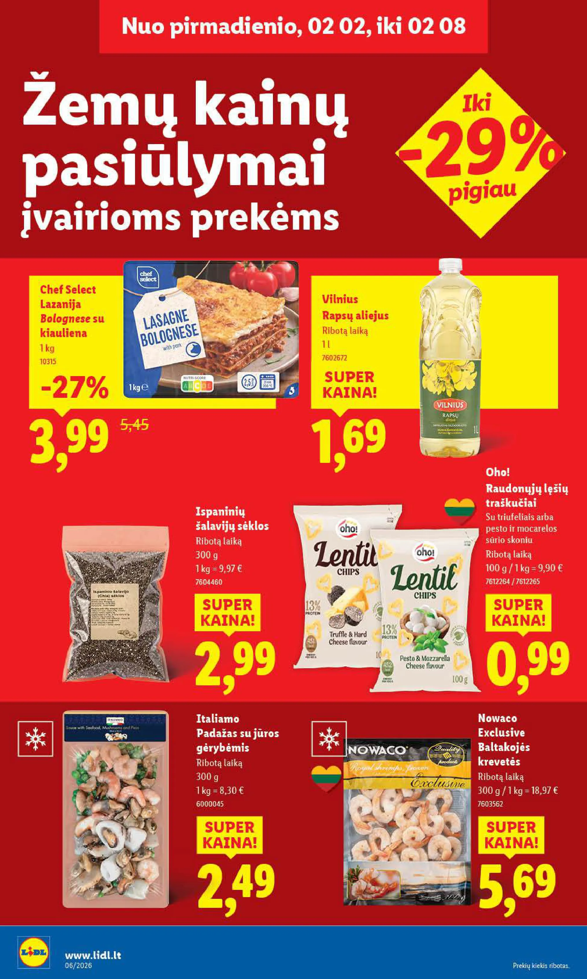 LIDL akcijų ir nuolaidų leidinys Nr. 6 nuo 2026.02.02 iki 2026.02.08 - 16