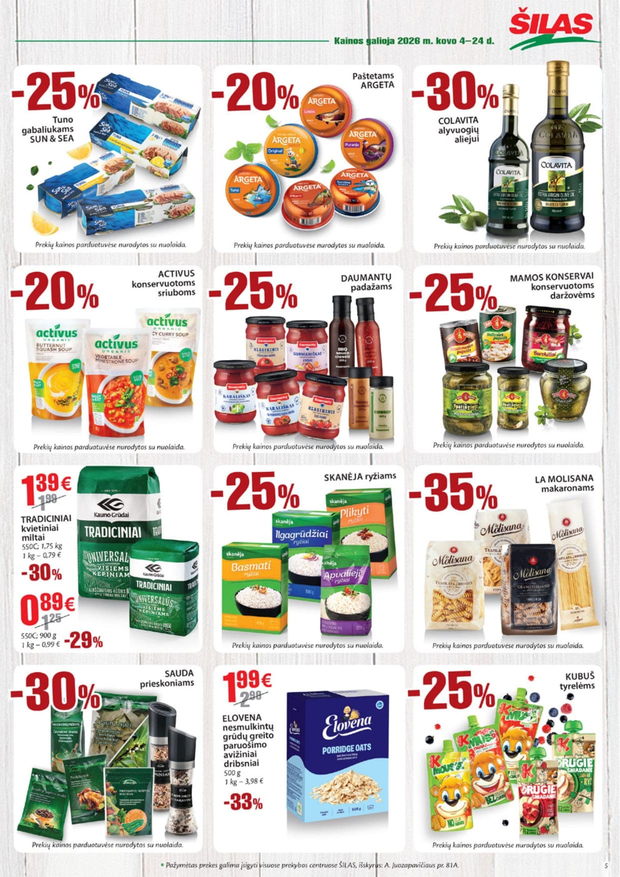 Naujas ŠILAS akcijų ir nuolaidų leidinys Nr. 5 nuo 2026.03.04 iki 2026.03.24 - 5