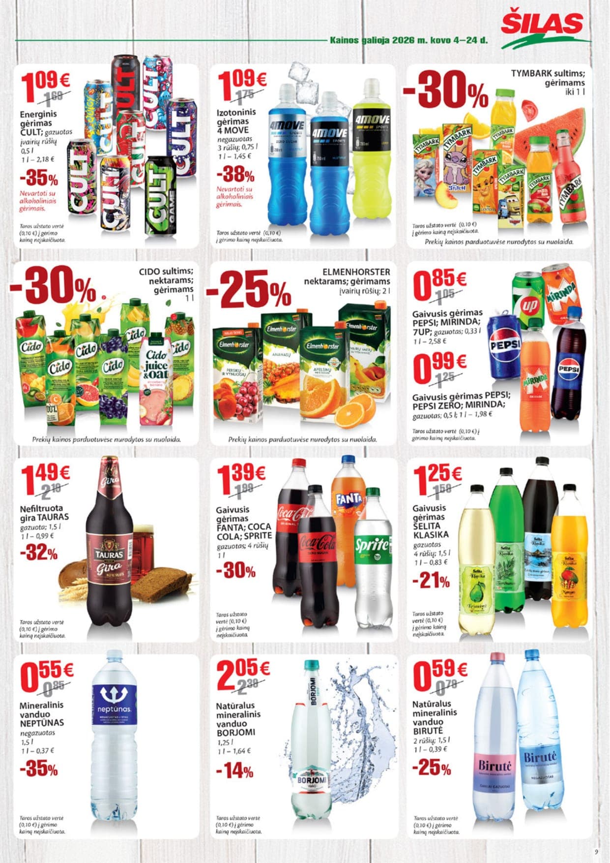 Naujas ŠILAS akcijų ir nuolaidų leidinys Nr. 5 nuo 2026.03.04 iki 2026.03.24 - 9