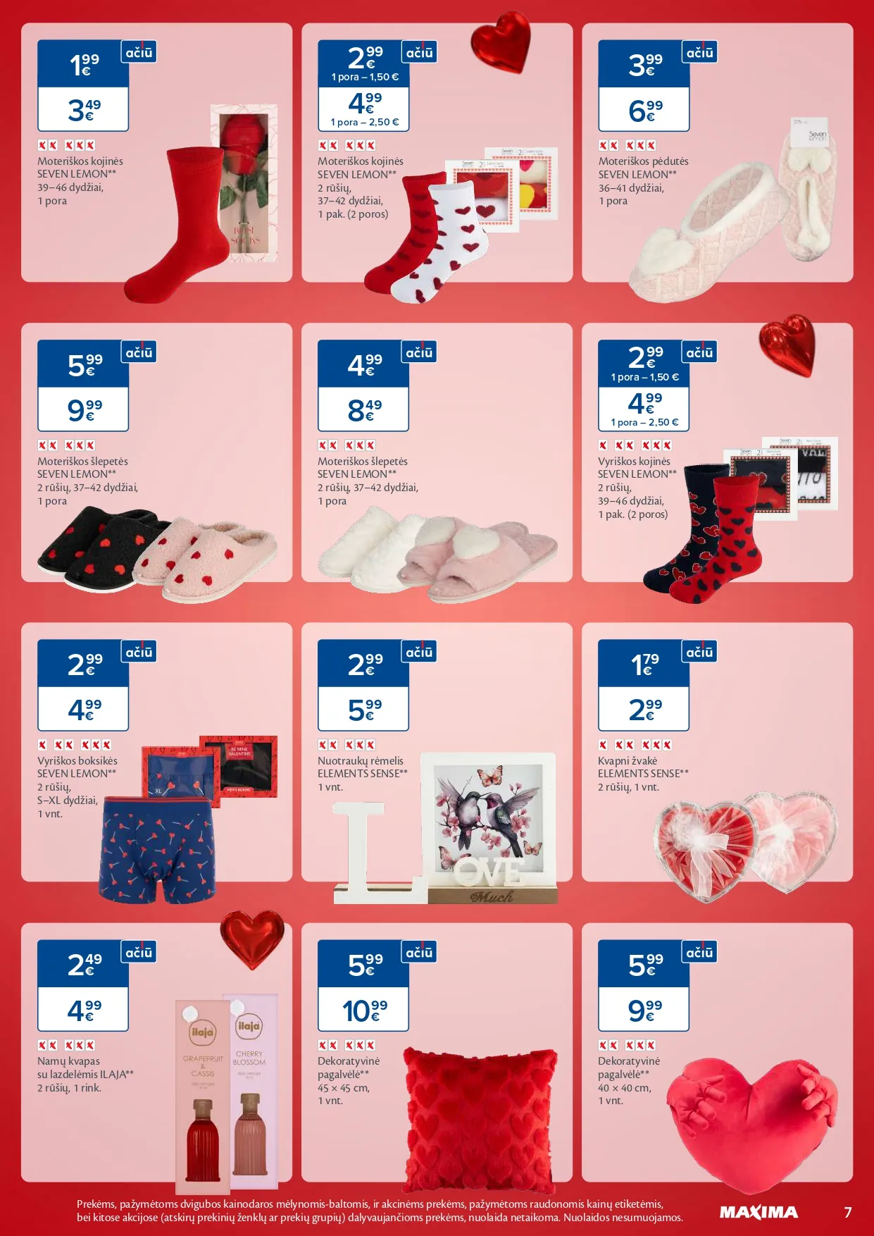 MAXIMA akcijų ir nuolaidų leidinys "Valentino menuo" nuo 2026.01.22 iki 2026.02.16 - 7