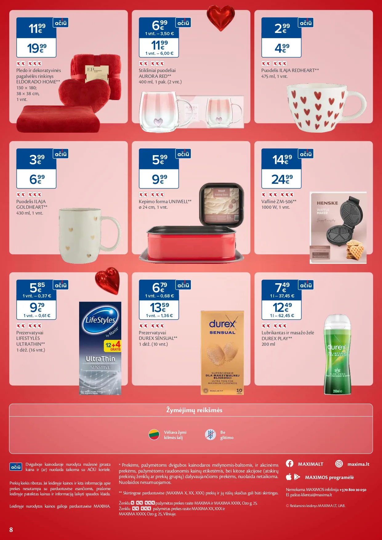 MAXIMA akcijų ir nuolaidų leidinys "Valentino menuo" nuo 2026.01.22 iki 2026.02.16 - 8