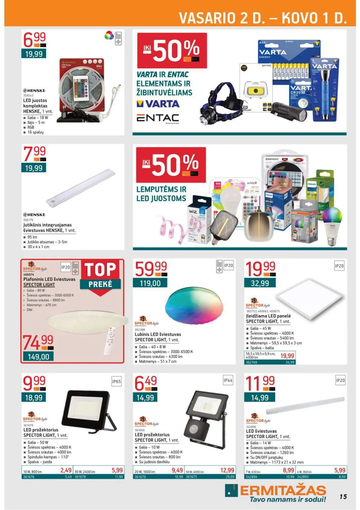 ERMITAŽAS akcijų ir nuolaidų leidinys Nr. 2 nuo 2026.02.02 iki 2026.03.01 - 15