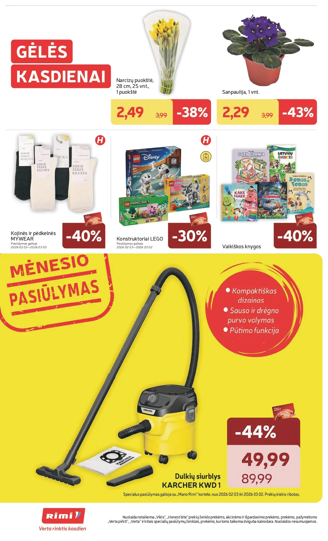 RIMI akcijų ir nuolaidų leidinys Nr. 6 nuo 2026.02.03 iki 2026.02.09