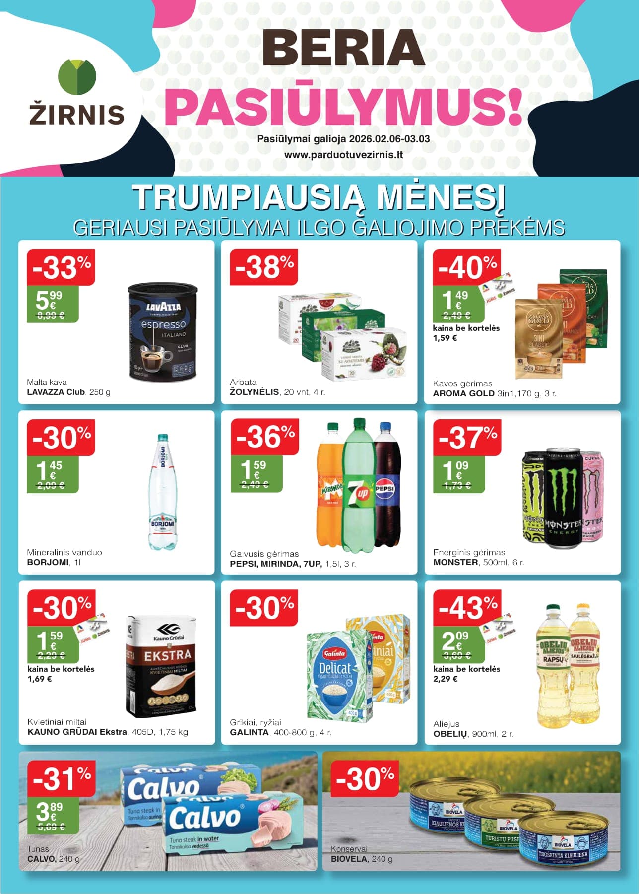 ŽIRNIS akcijų ir nuolaidų leidinys nuo 2026.02.06 iki 2026.03.03 - 1