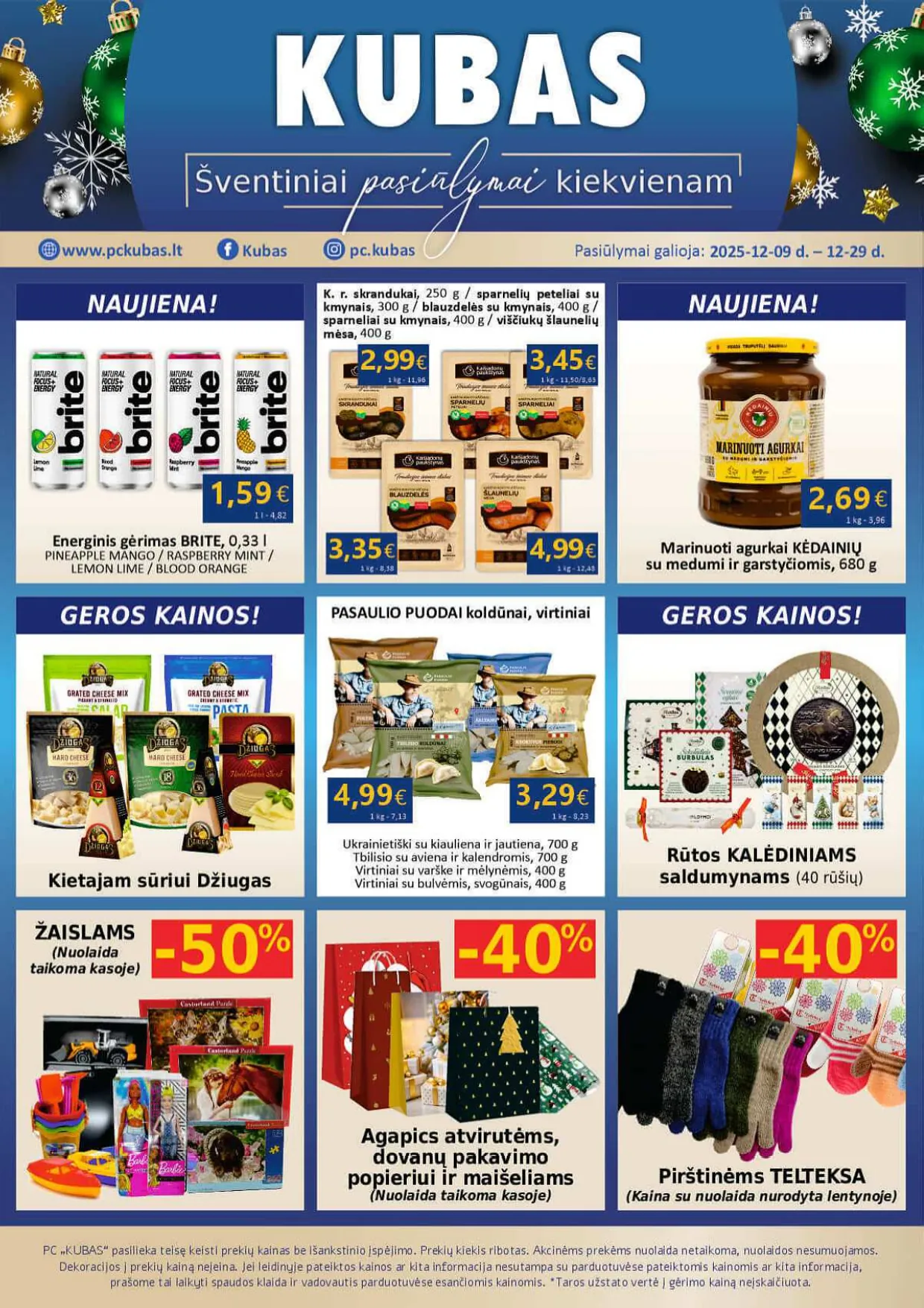 KUBAS akcijų ir nuolaidų leidinys nuo 2025.12.09 iki 2025.12.29 - 1