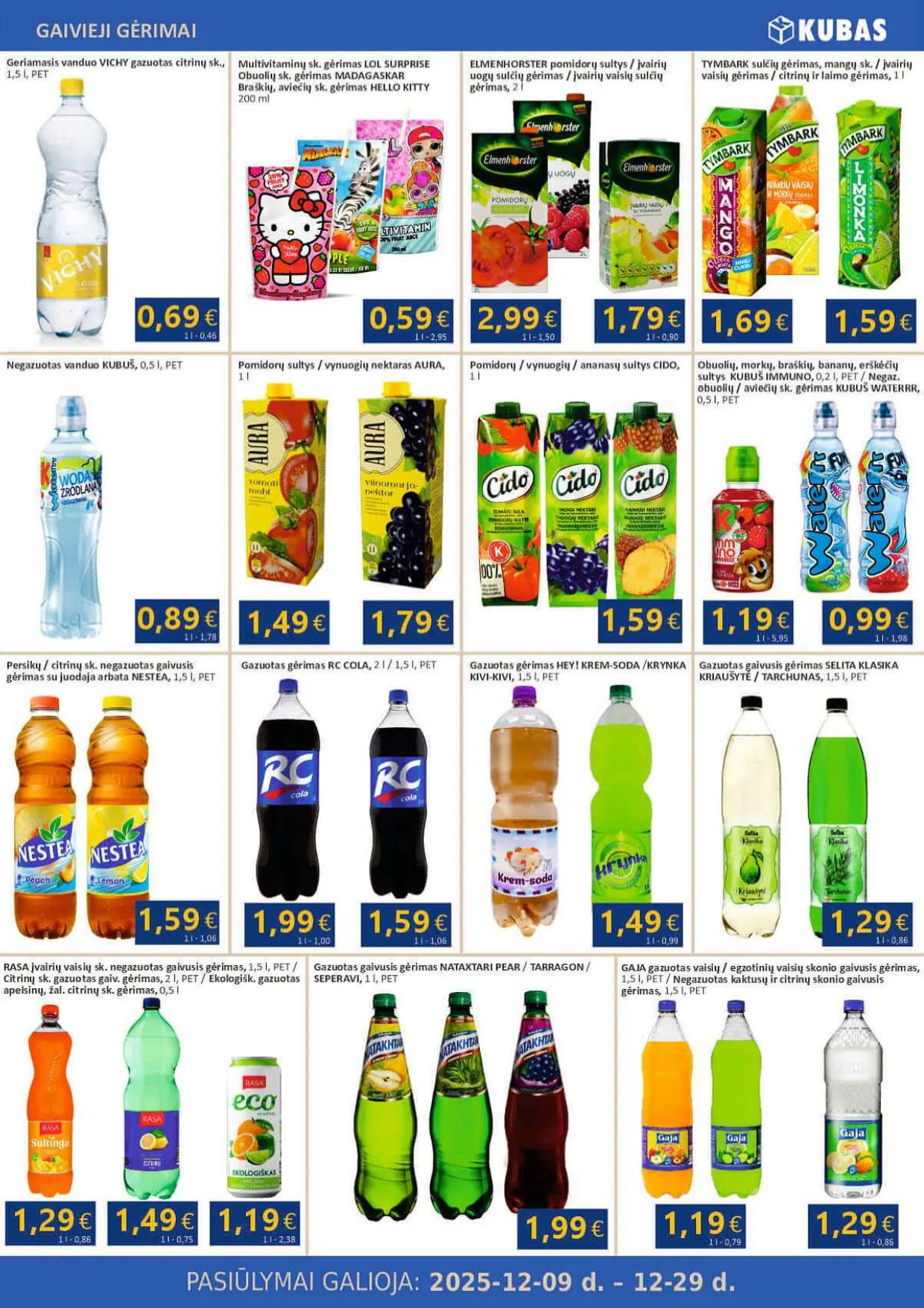 KUBAS akcijų ir nuolaidų leidinys nuo 2025.12.09 iki 2025.12.29 - 16