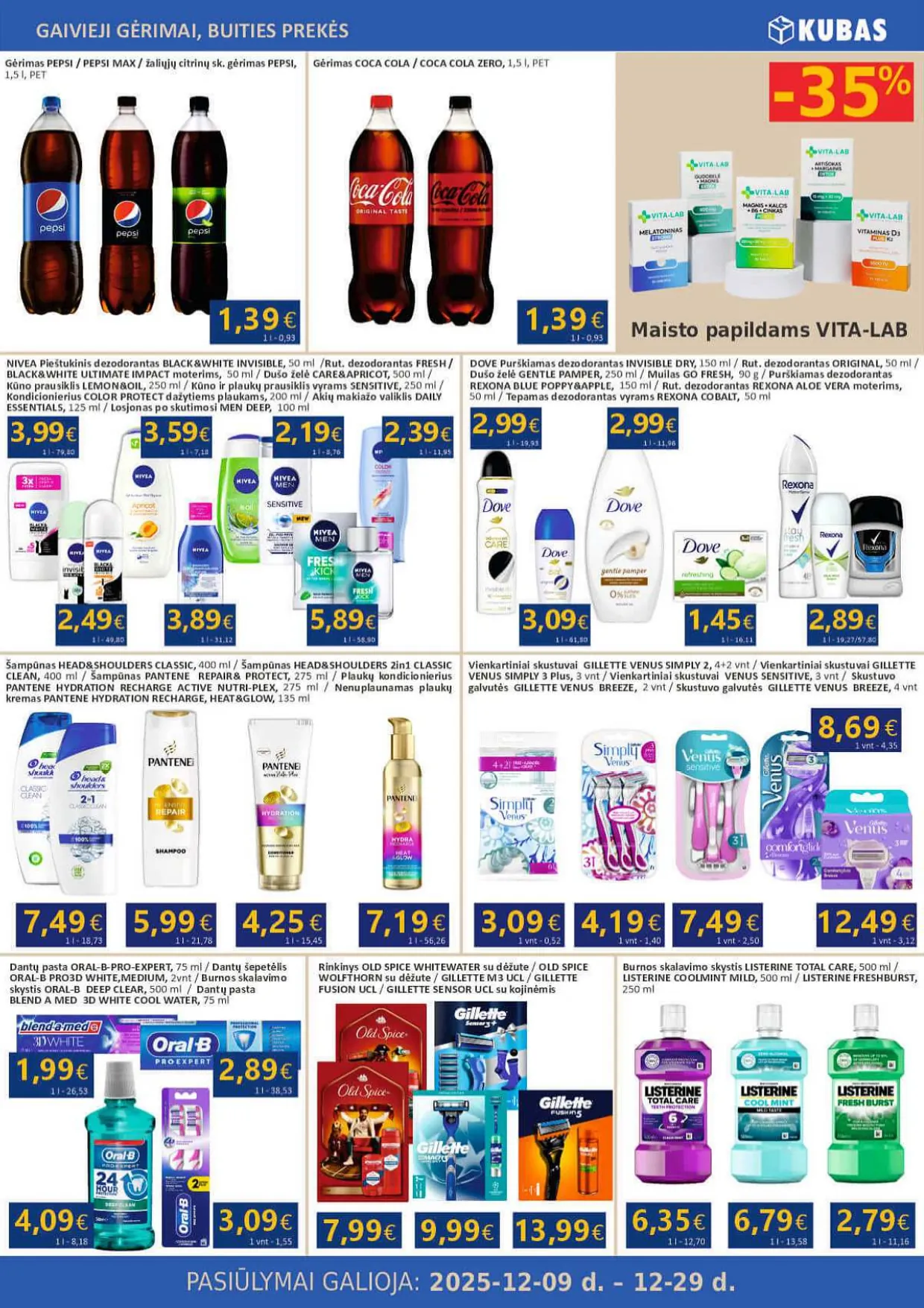 KUBAS akcijų ir nuolaidų leidinys nuo 2025.12.09 iki 2025.12.29 - 17