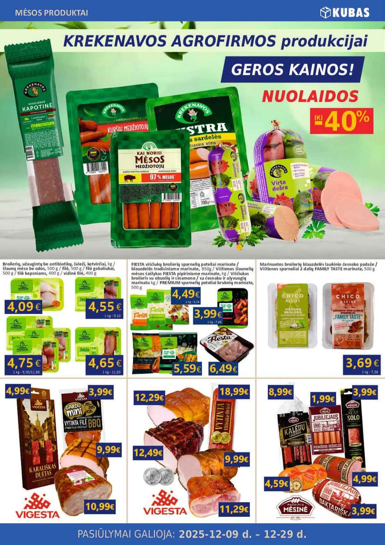 KUBAS akcijų ir nuolaidų leidinys nuo 2025.12.09 iki 2025.12.29 - 2