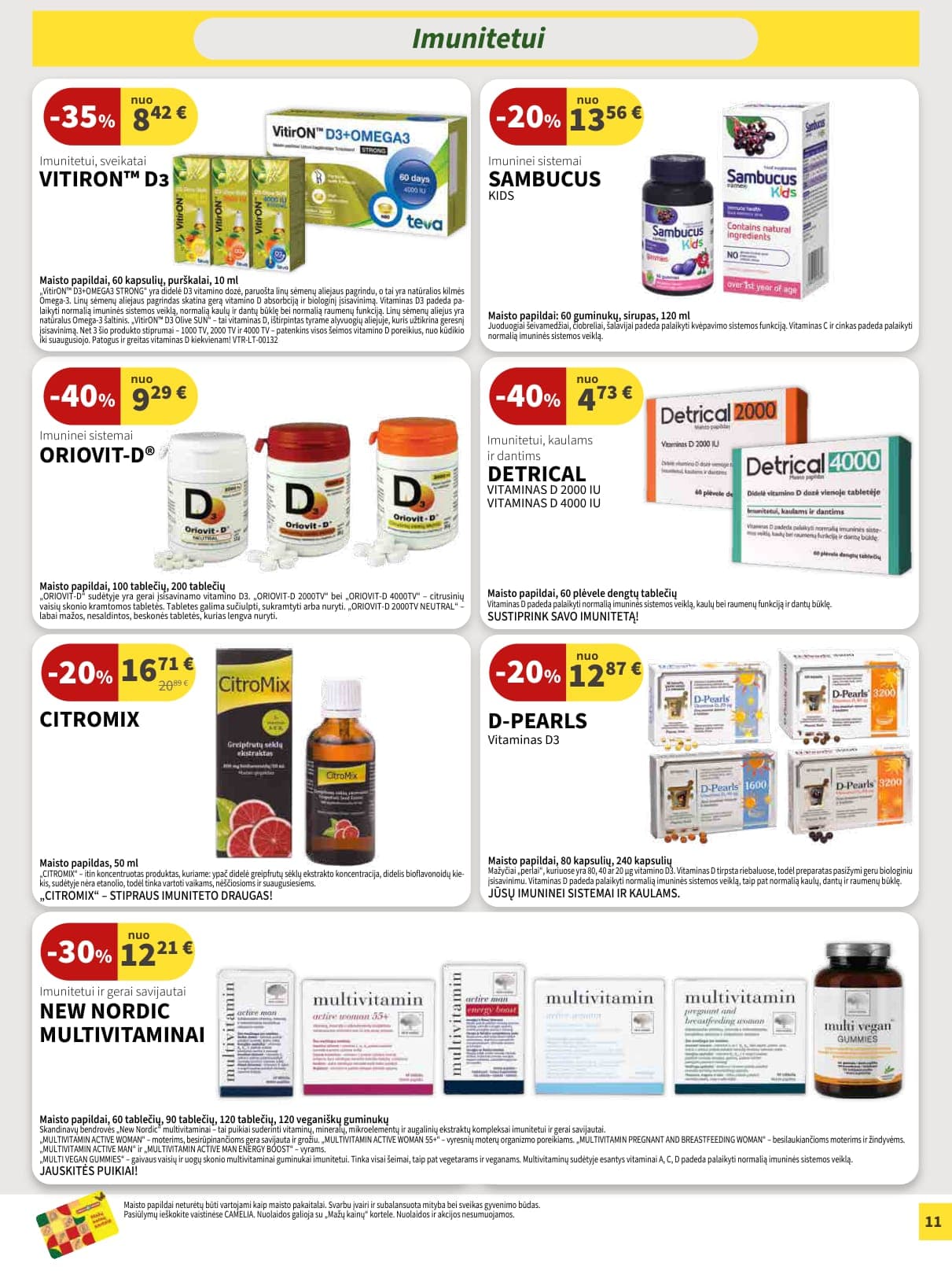 CAMELIA vaistinės akcijų ir nuolaidų leidinys nuo 2026.03.01 iki 2026.03.31 - 11