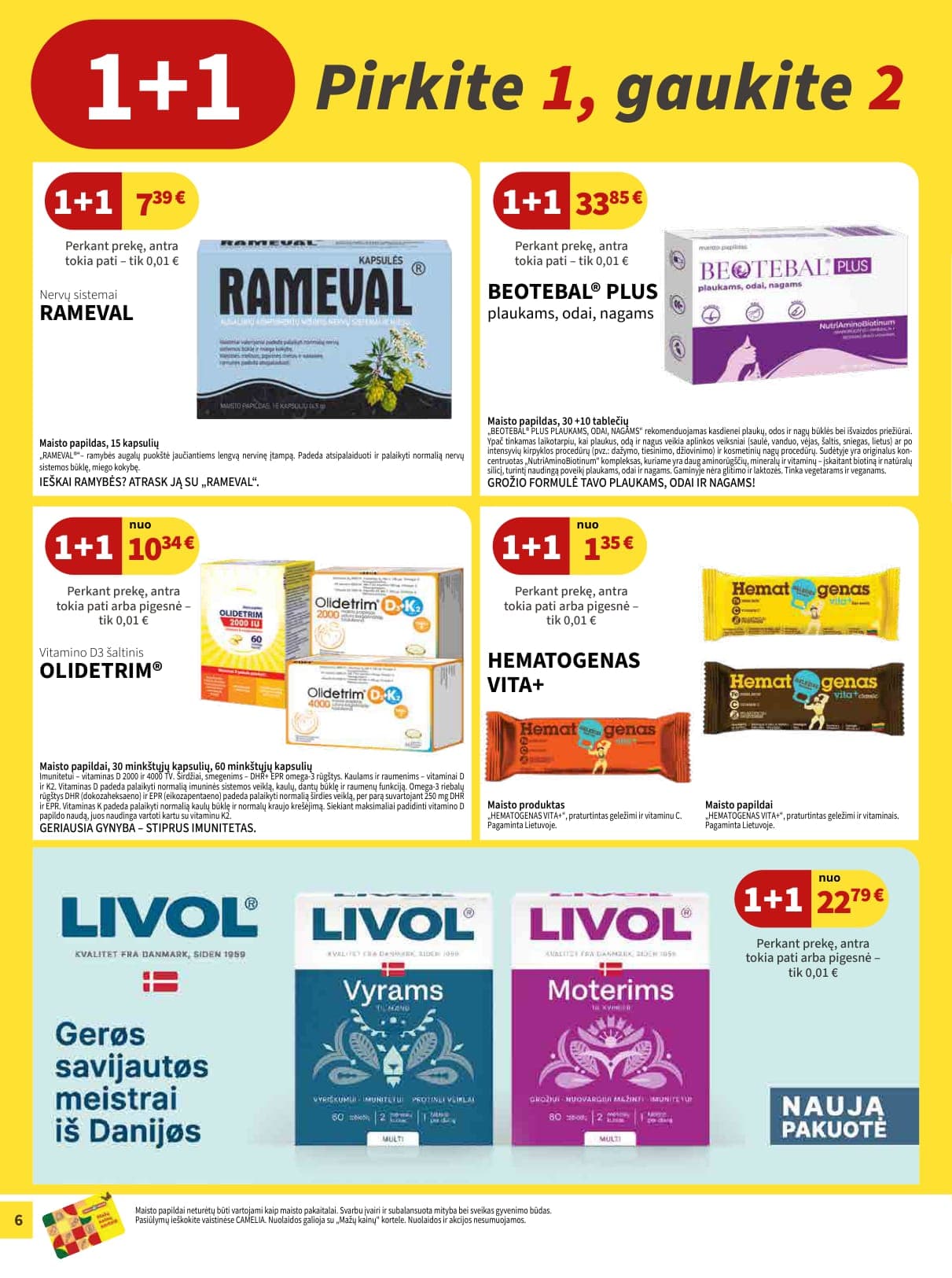 CAMELIA vaistinės akcijų ir nuolaidų leidinys nuo 2026.03.01 iki 2026.03.31 - 6