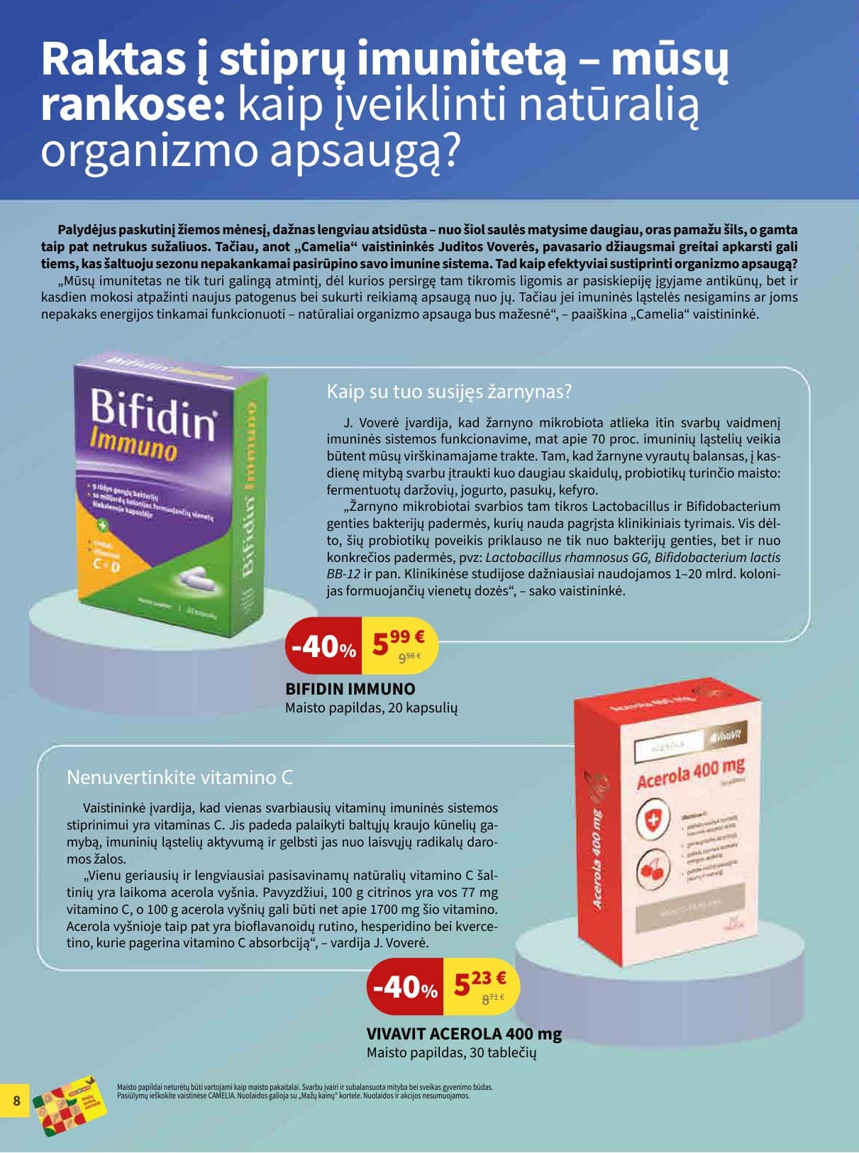 CAMELIA vaistinės akcijų ir nuolaidų leidinys nuo 2026.03.01 iki 2026.03.31 - 8