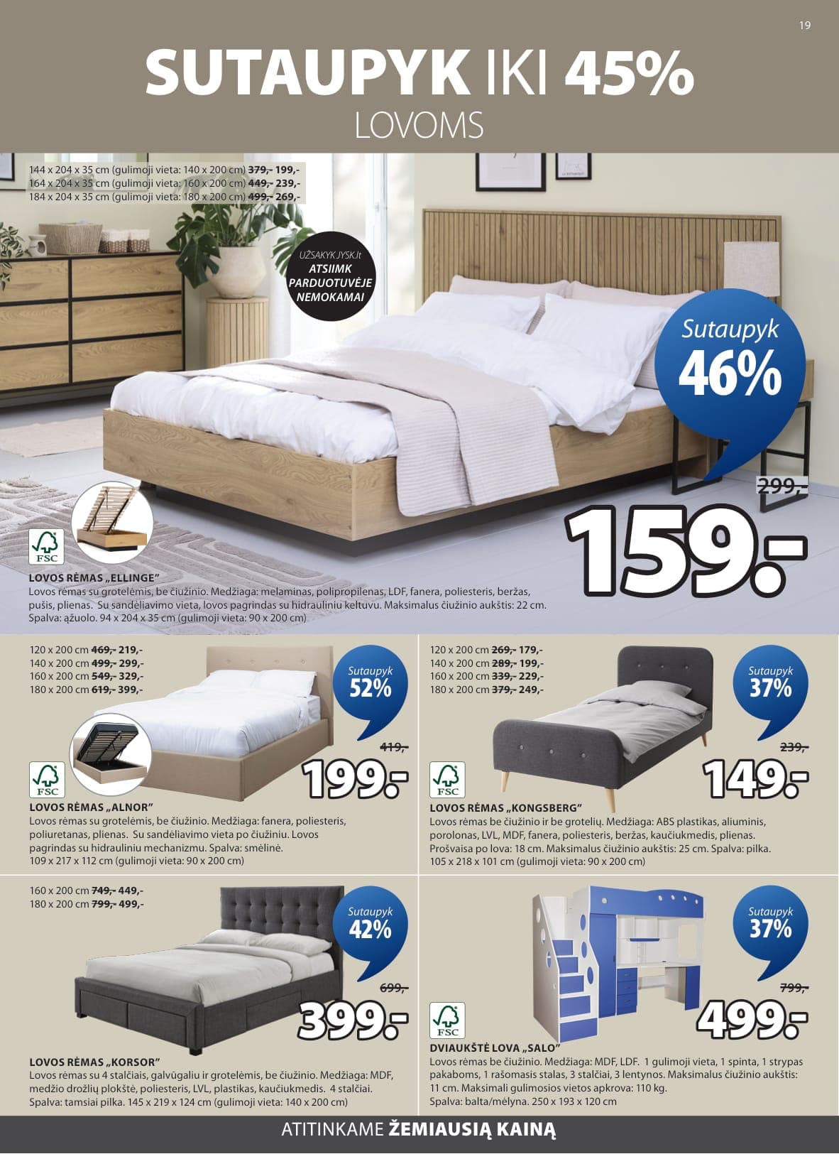 Naujas JYSK akcijų ir nuolaidų leidinys nuo 2026.03.03 iki 2026.03.16 - 20