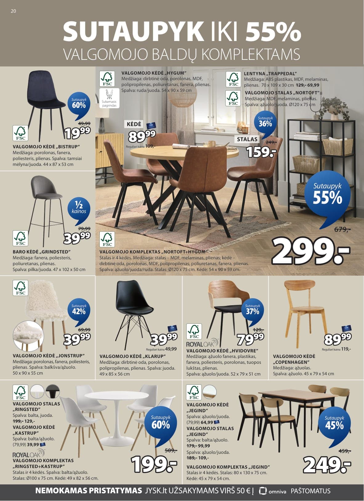 Naujas JYSK akcijų ir nuolaidų leidinys nuo 2026.03.03 iki 2026.03.16 - 21