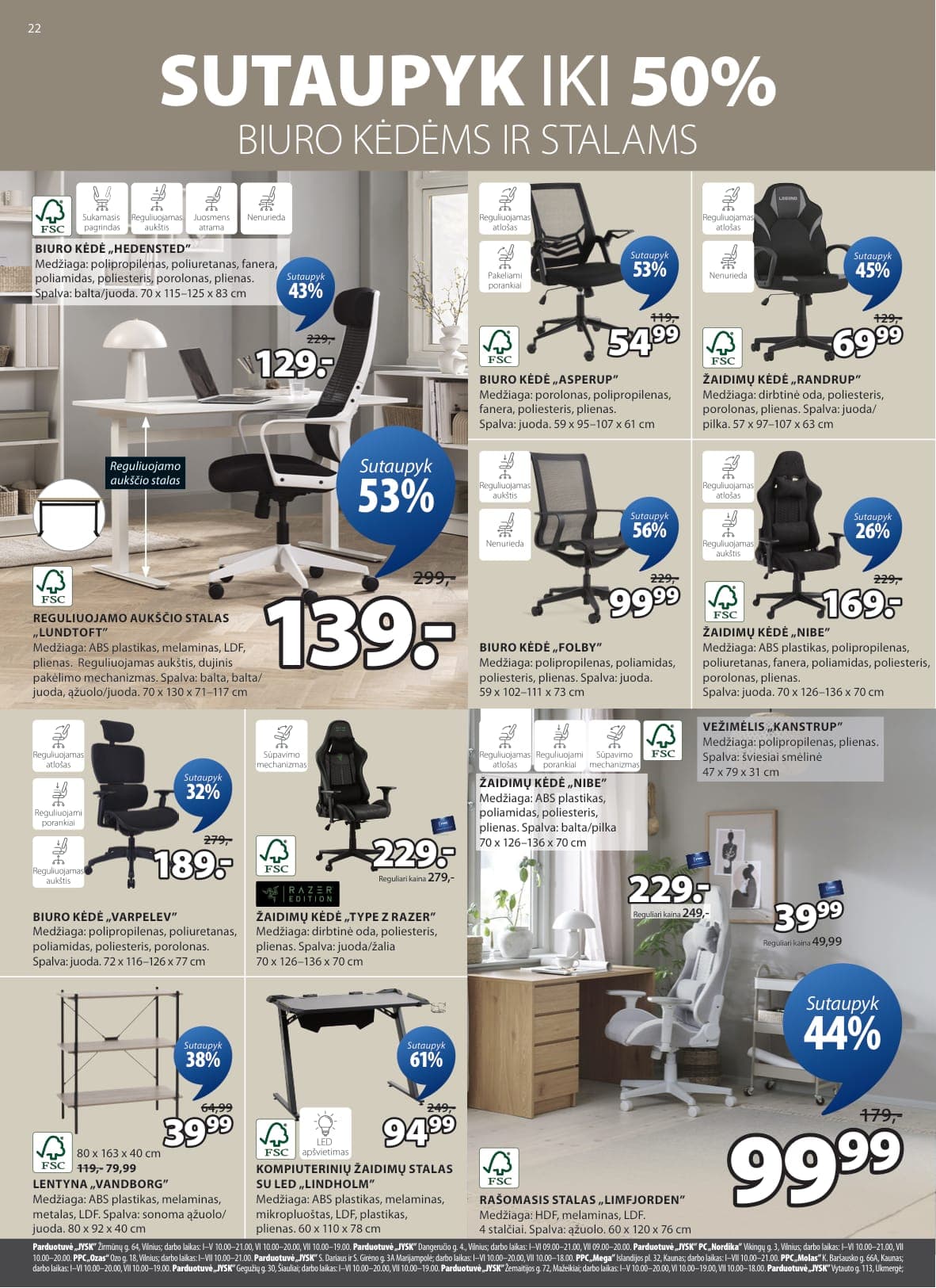 Naujas JYSK akcijų ir nuolaidų leidinys nuo 2026.03.03 iki 2026.03.16 - 23