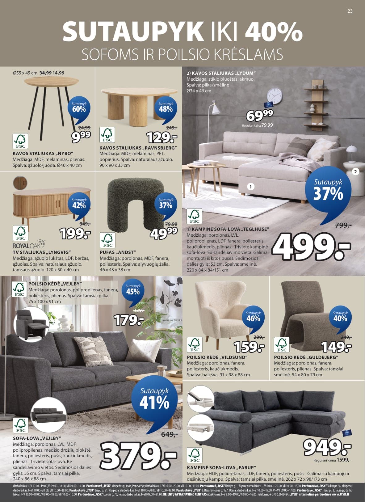 Naujas JYSK akcijų ir nuolaidų leidinys nuo 2026.03.03 iki 2026.03.16 - 24