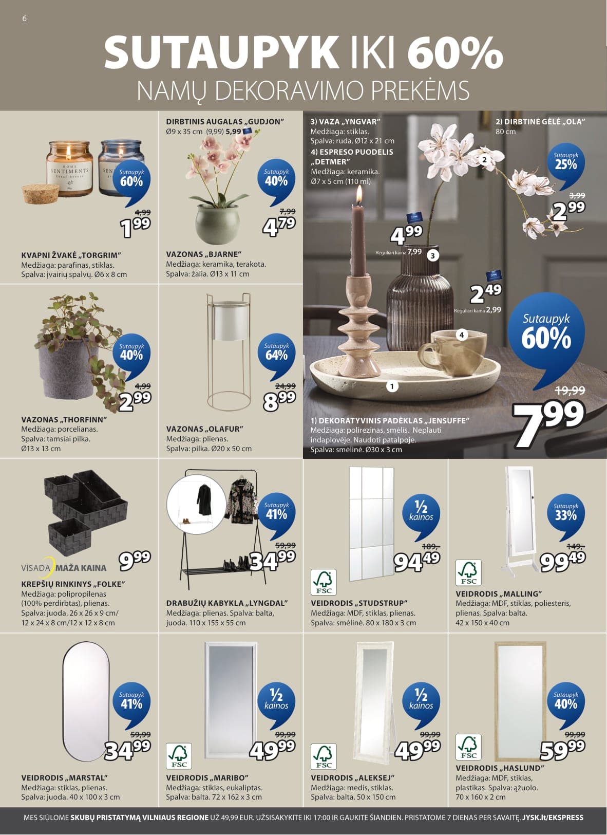 Naujas JYSK akcijų ir nuolaidų leidinys nuo 2026.03.03 iki 2026.03.16 - 7
