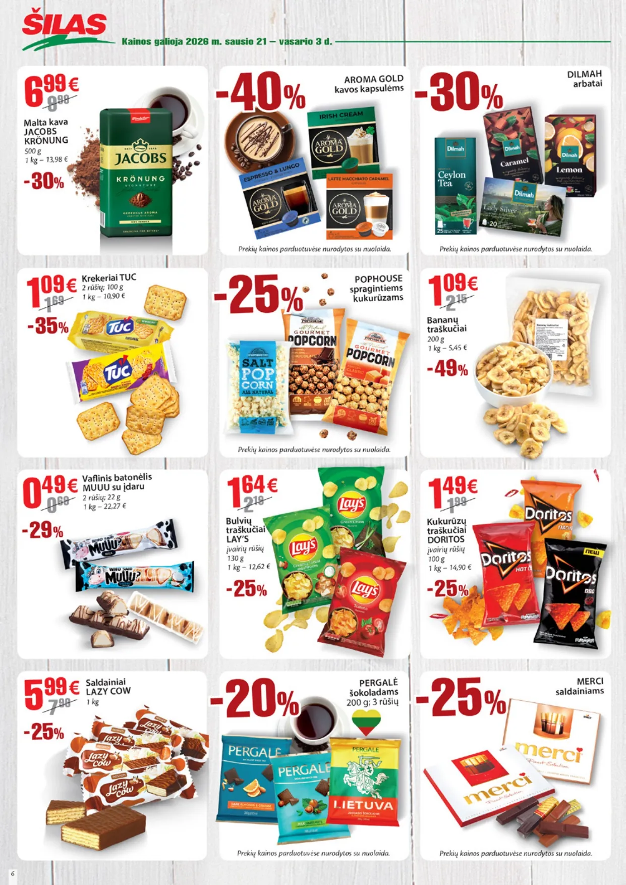 ŠILAS akcijų ir nuolaidų leidinys Nr. 2 nuo 2026.01.21 iki 2026.02.03