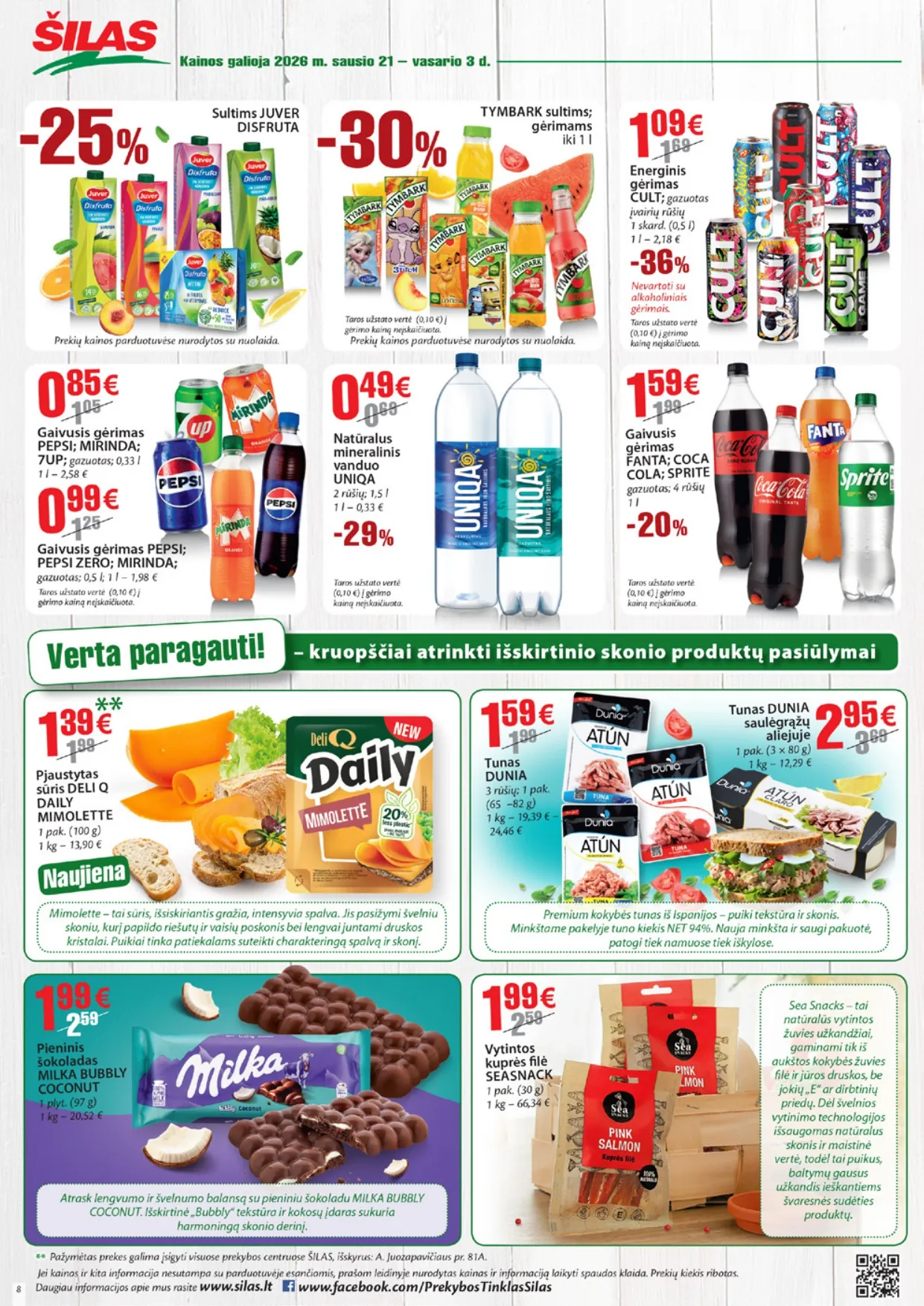 ŠILAS akcijų ir nuolaidų leidinys Nr. 2 nuo 2026.01.21 iki 2026.02.03
