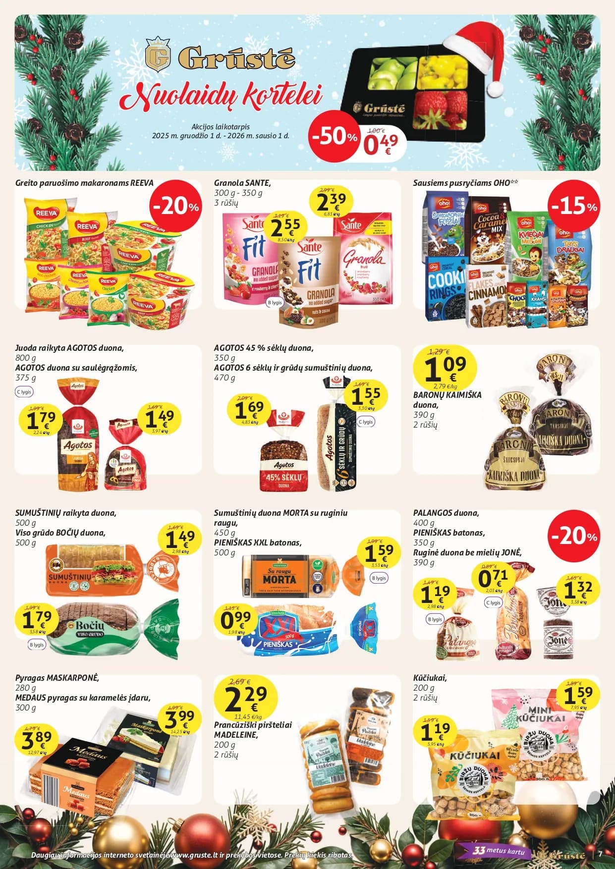GRŪSTĖ akcijų ir nuolaidų leidinys Nr. 32 nuo 2025.12.01 iki 2025.12.10