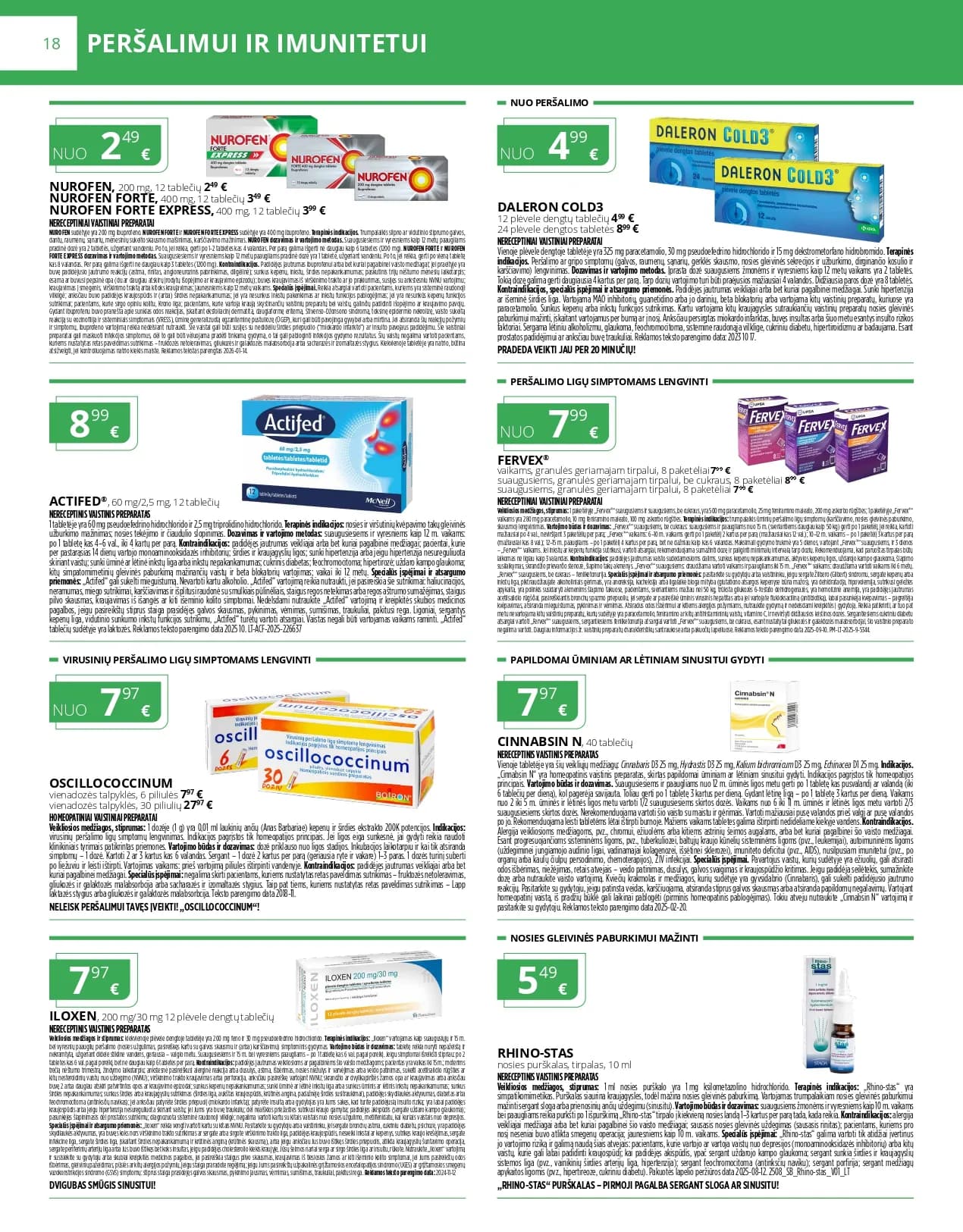 NORFA VAISTINĖ akcijų ir nuolaidų ledinys nuo 2026.02.01 iki 2026.02.28 - 18