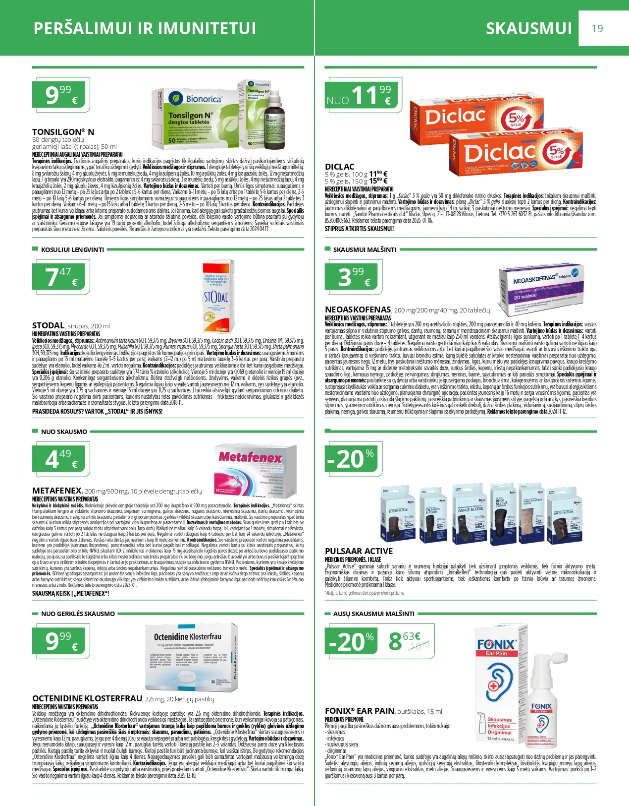 NORFA VAISTINĖ akcijų ir nuolaidų ledinys nuo 2026.02.01 iki 2026.02.28 - 19
