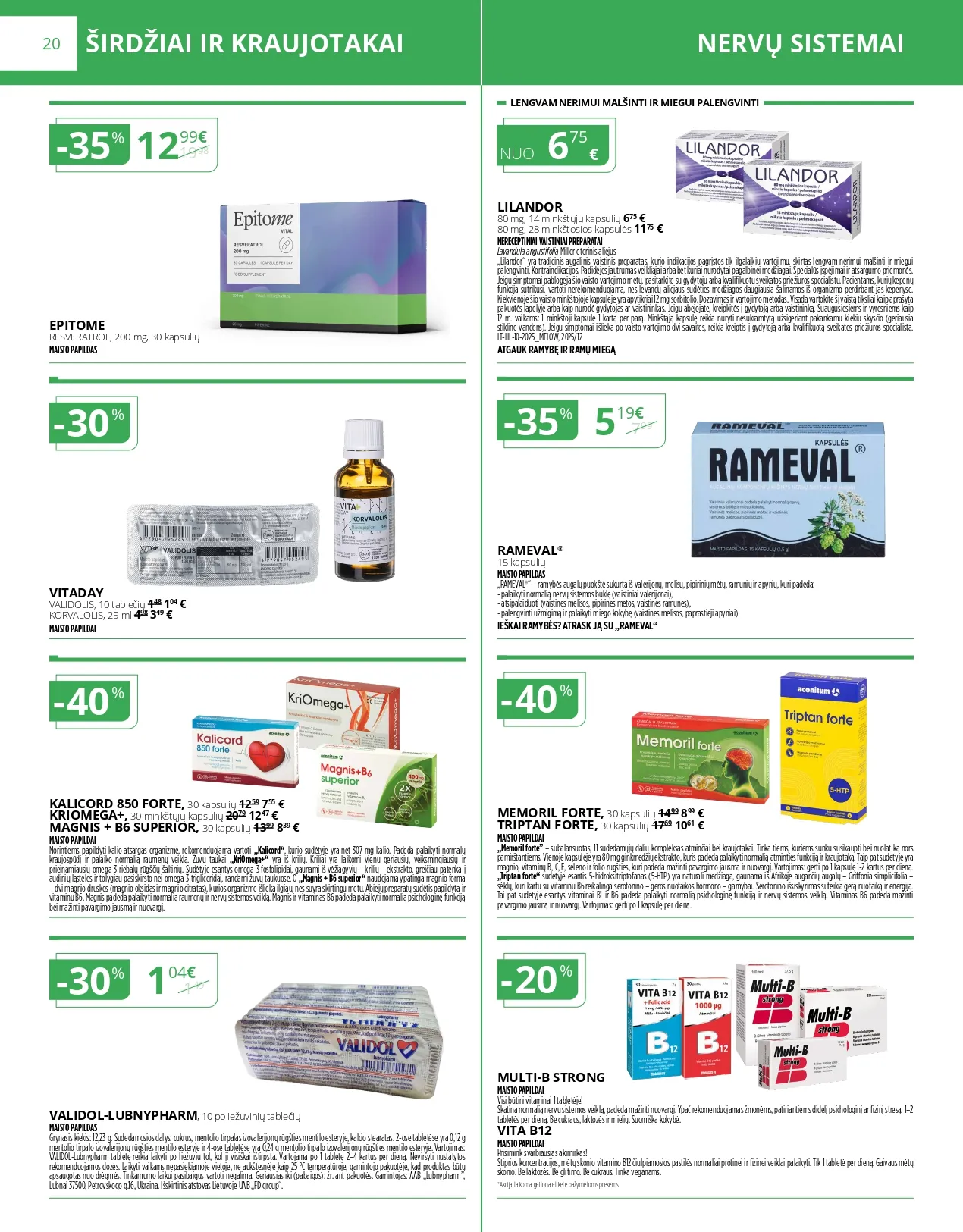 NORFA VAISTINĖ akcijų ir nuolaidų ledinys nuo 2026.02.01 iki 2026.02.28 - 20