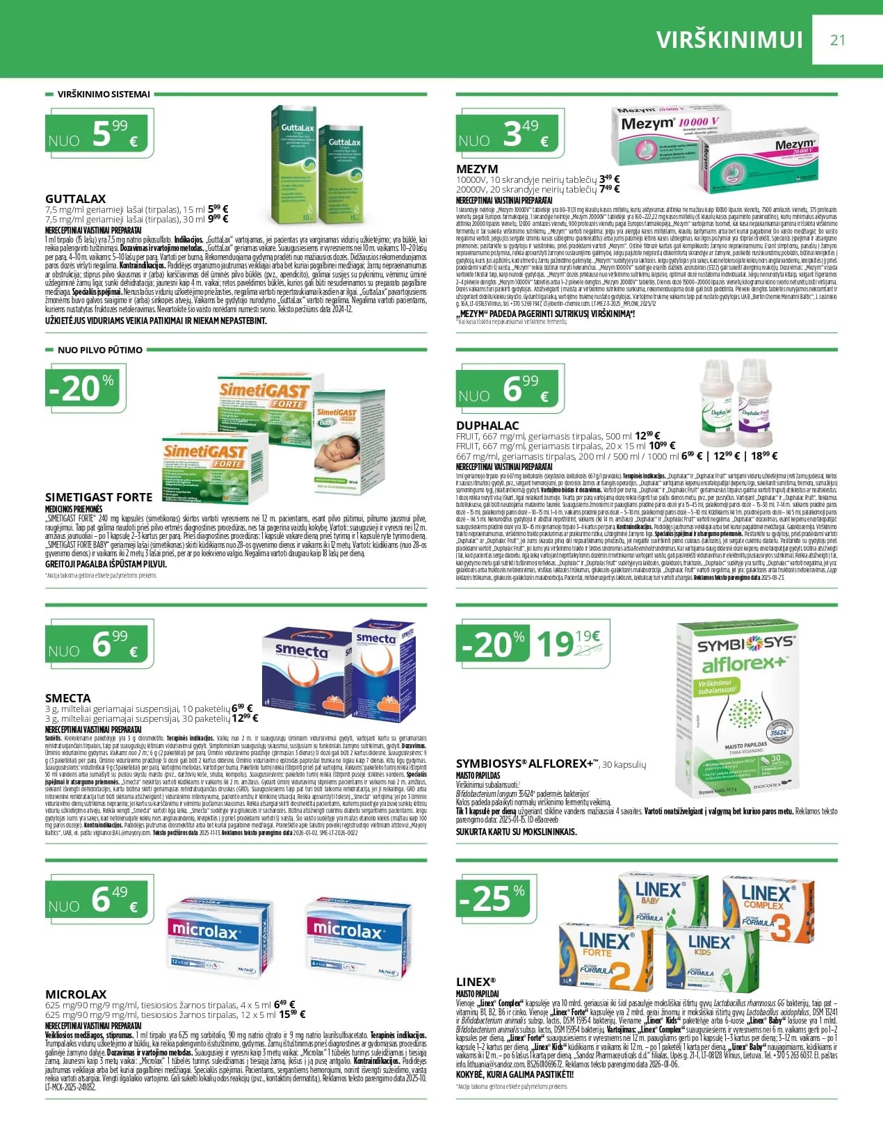 NORFA VAISTINĖ akcijų ir nuolaidų ledinys nuo 2026.02.01 iki 2026.02.28 - 21