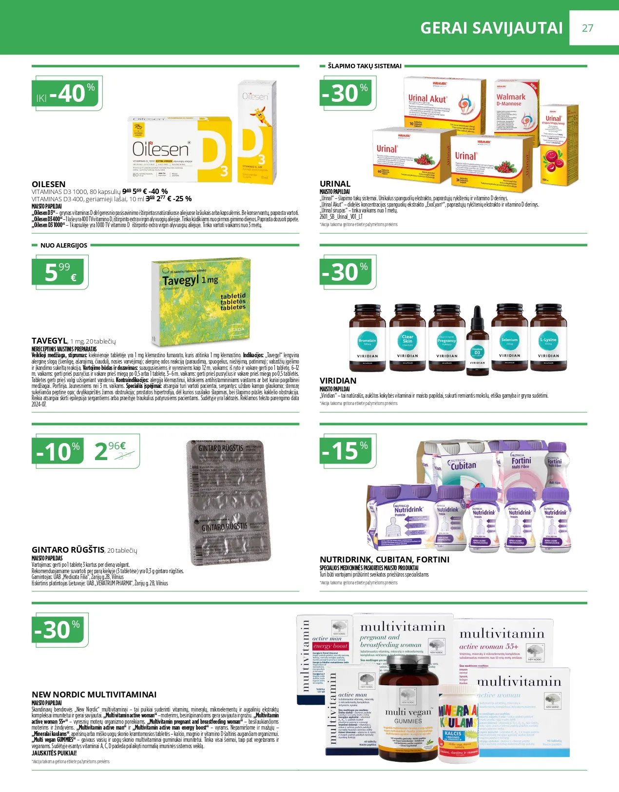NORFA VAISTINĖ akcijų ir nuolaidų ledinys nuo 2026.02.01 iki 2026.02.28 - 27