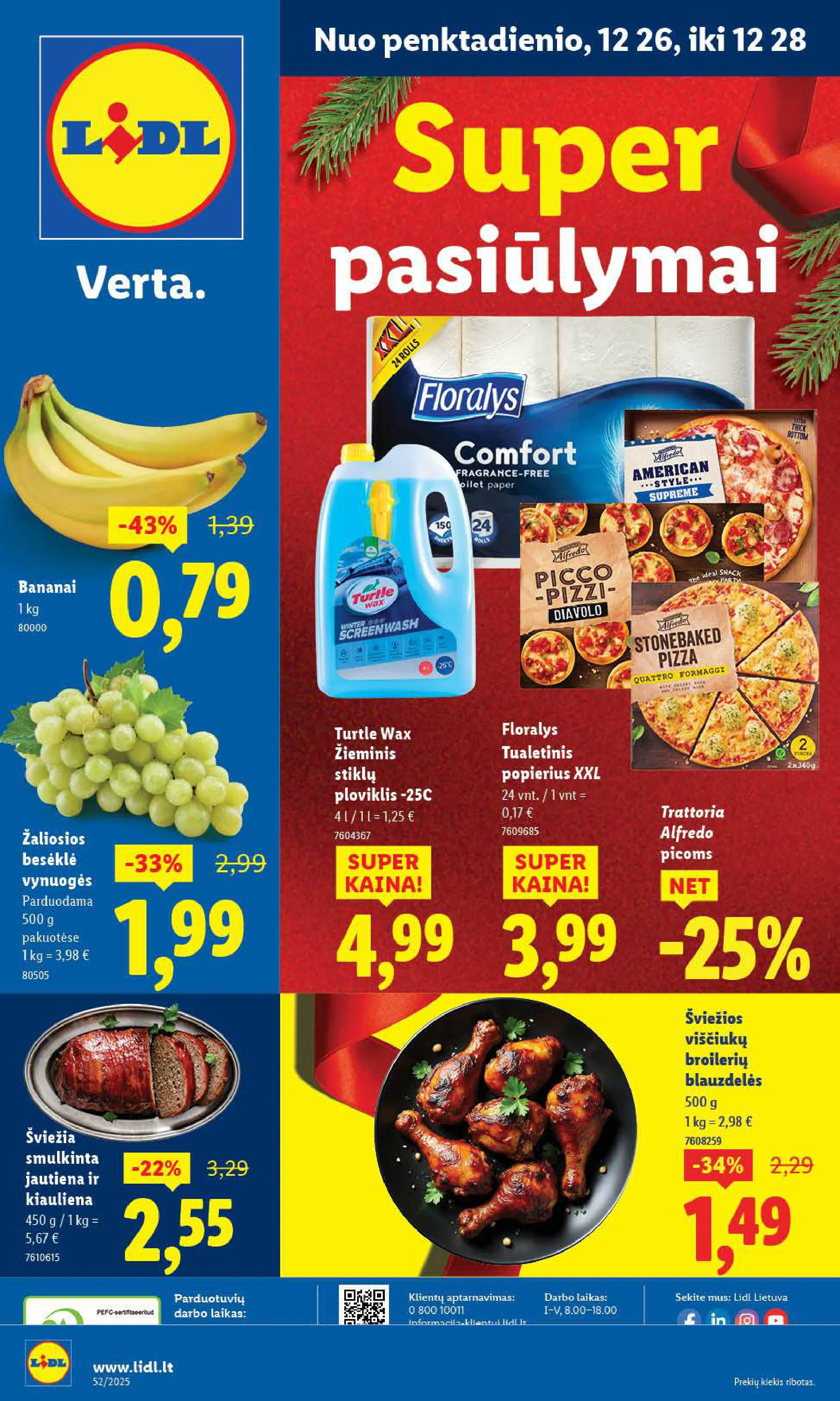 LIDL akcijų ir nuolaidų leidinys Nr. 52 nuo 2025.12.22 iki 2025.12.28