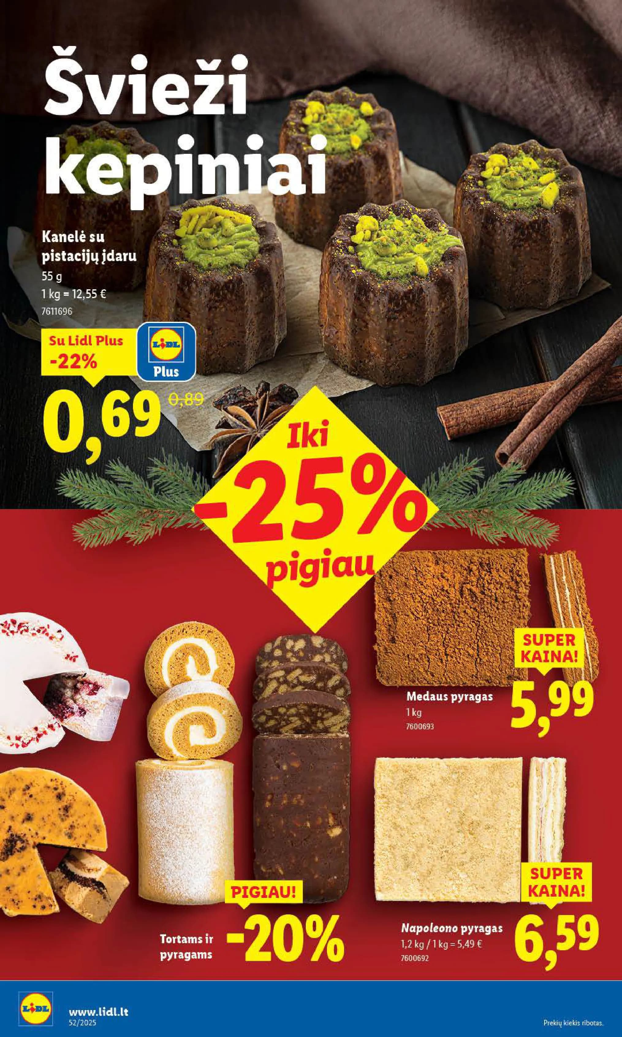 LIDL akcijų ir nuolaidų leidinys Nr. 52 nuo 2025.12.22 iki 2025.12.28