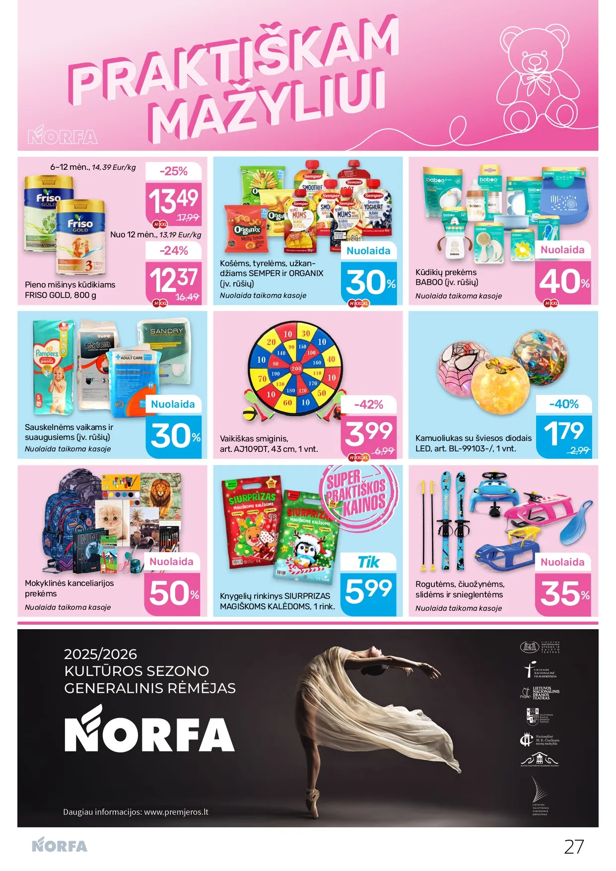 NORFA akcijų ir nuolaidų leidinys Nr. 26 nuo 2025.12.11 iki 2026.01.07