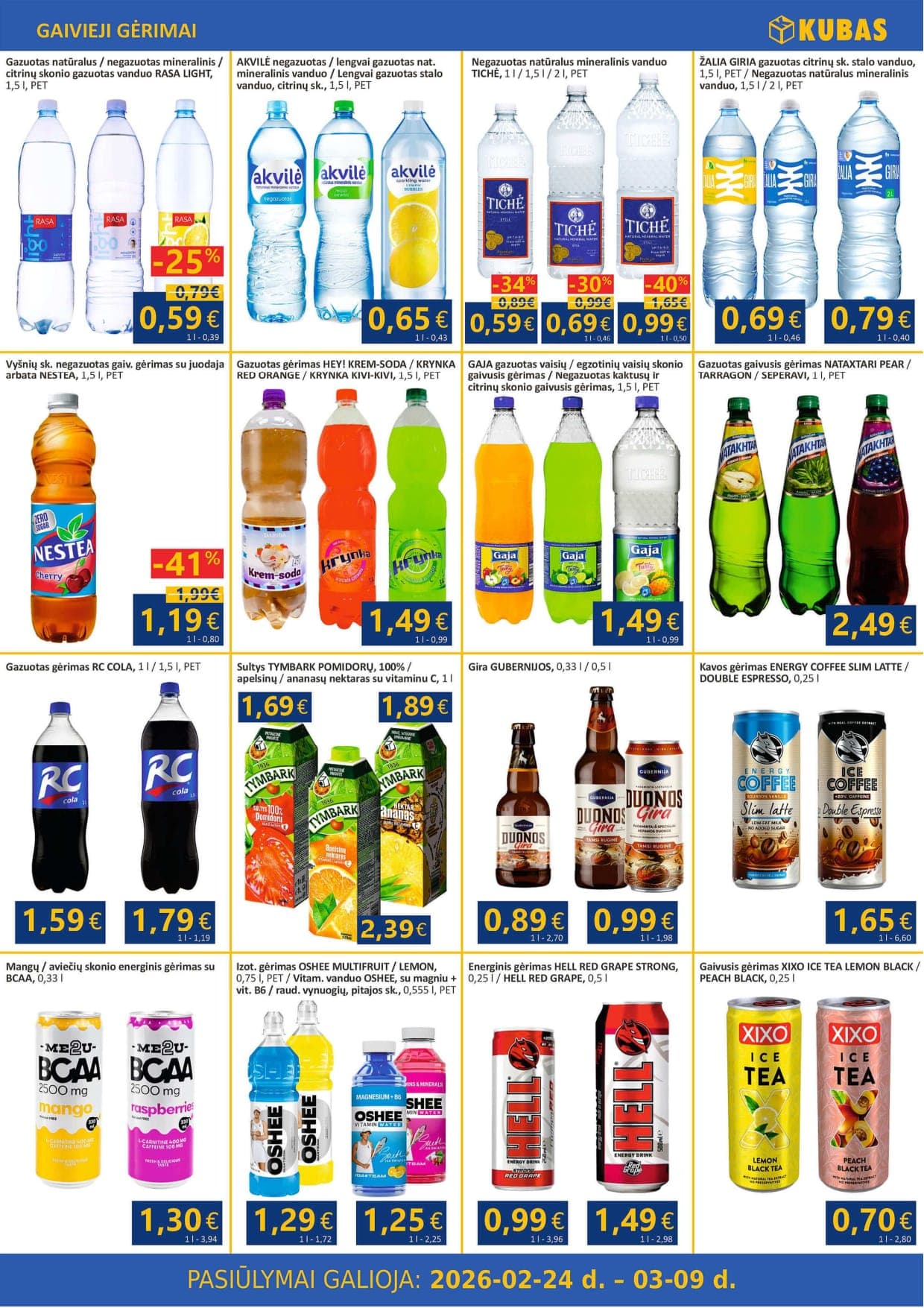 KUBAS akcijų ir nuolaidų leidinys nuo 2026.02.24 iki 2026.03.09 - 10