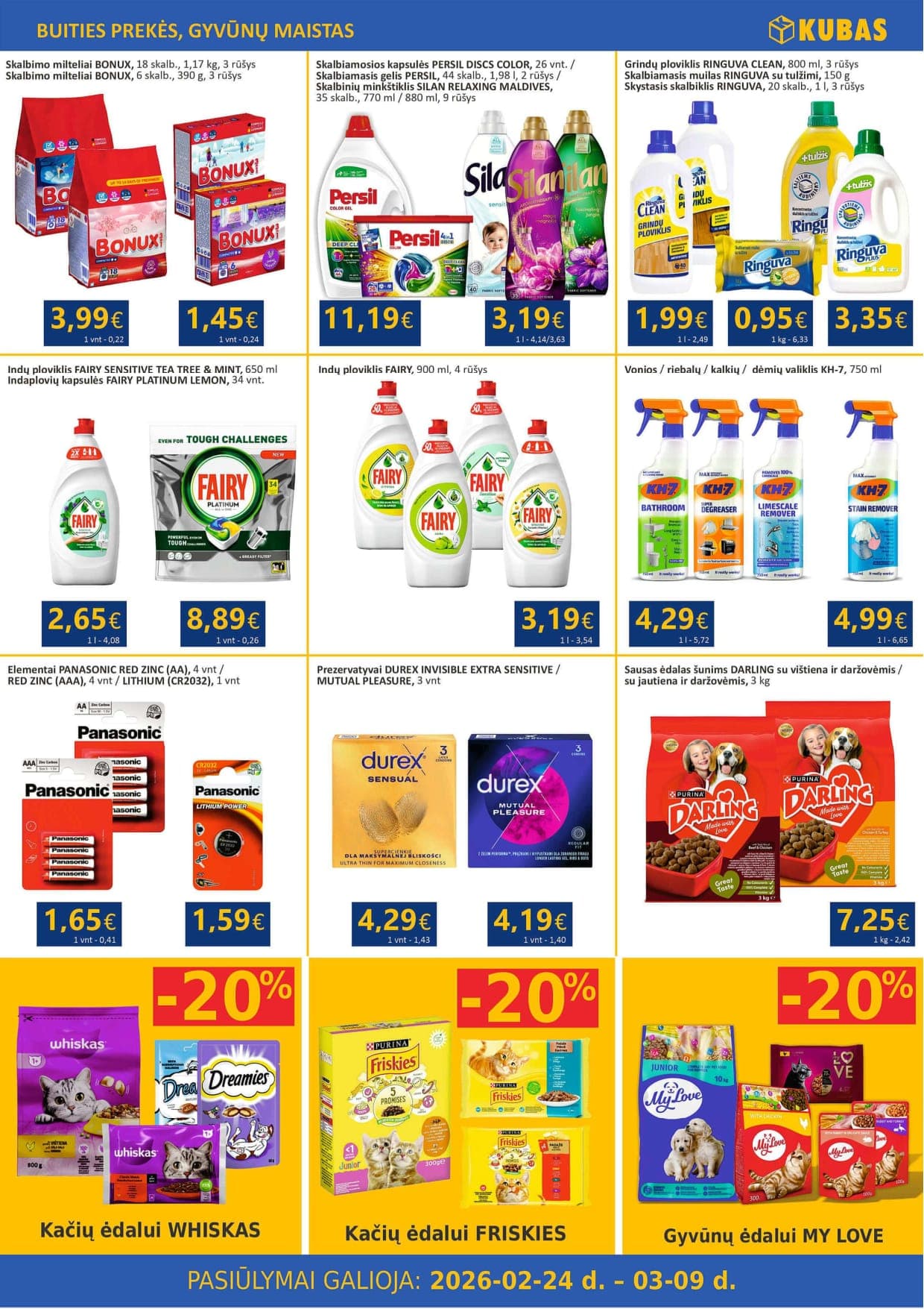 KUBAS akcijų ir nuolaidų leidinys nuo 2026.02.24 iki 2026.03.09 - 11