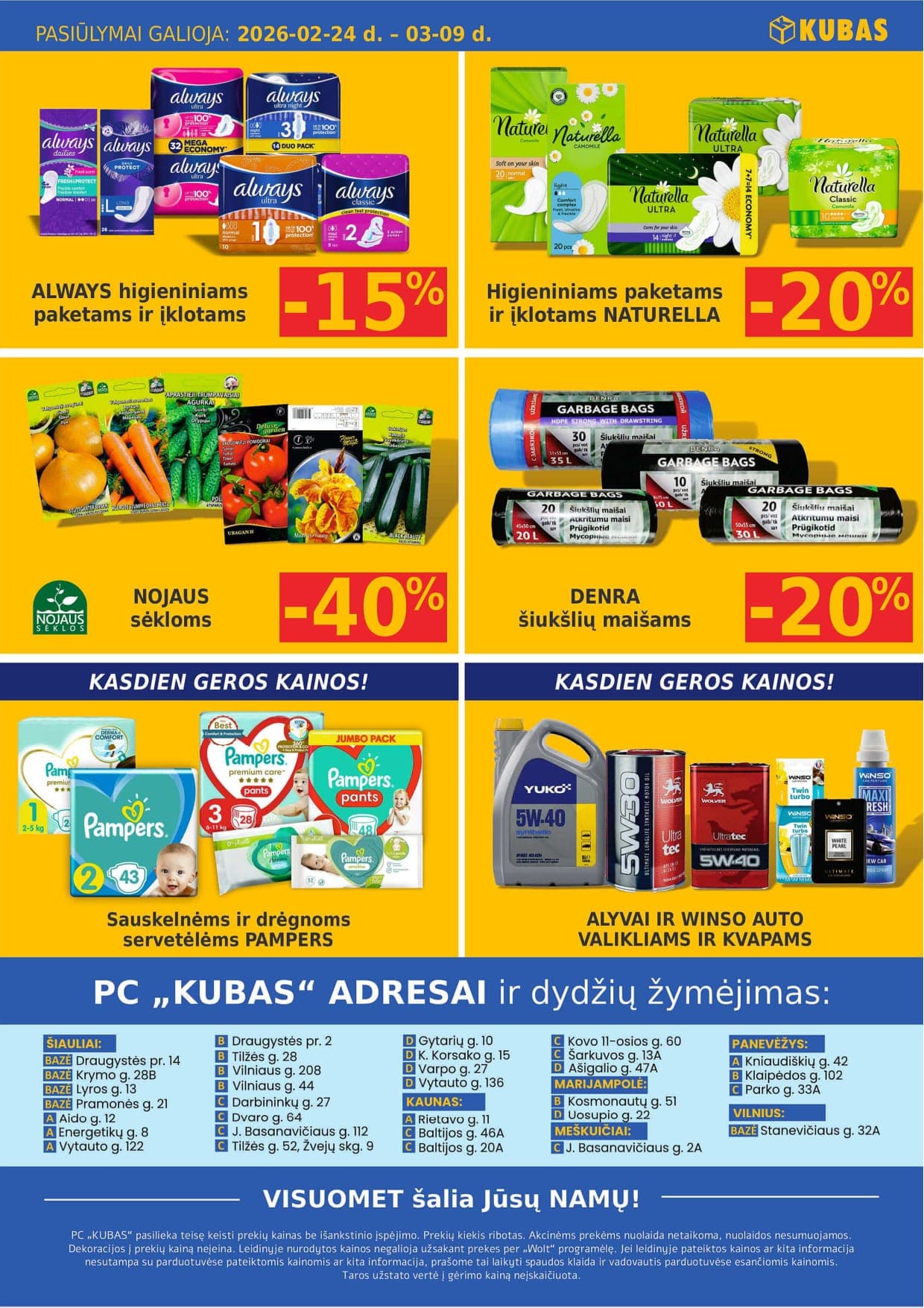 KUBAS akcijų ir nuolaidų leidinys nuo 2026.02.24 iki 2026.03.09 - 12