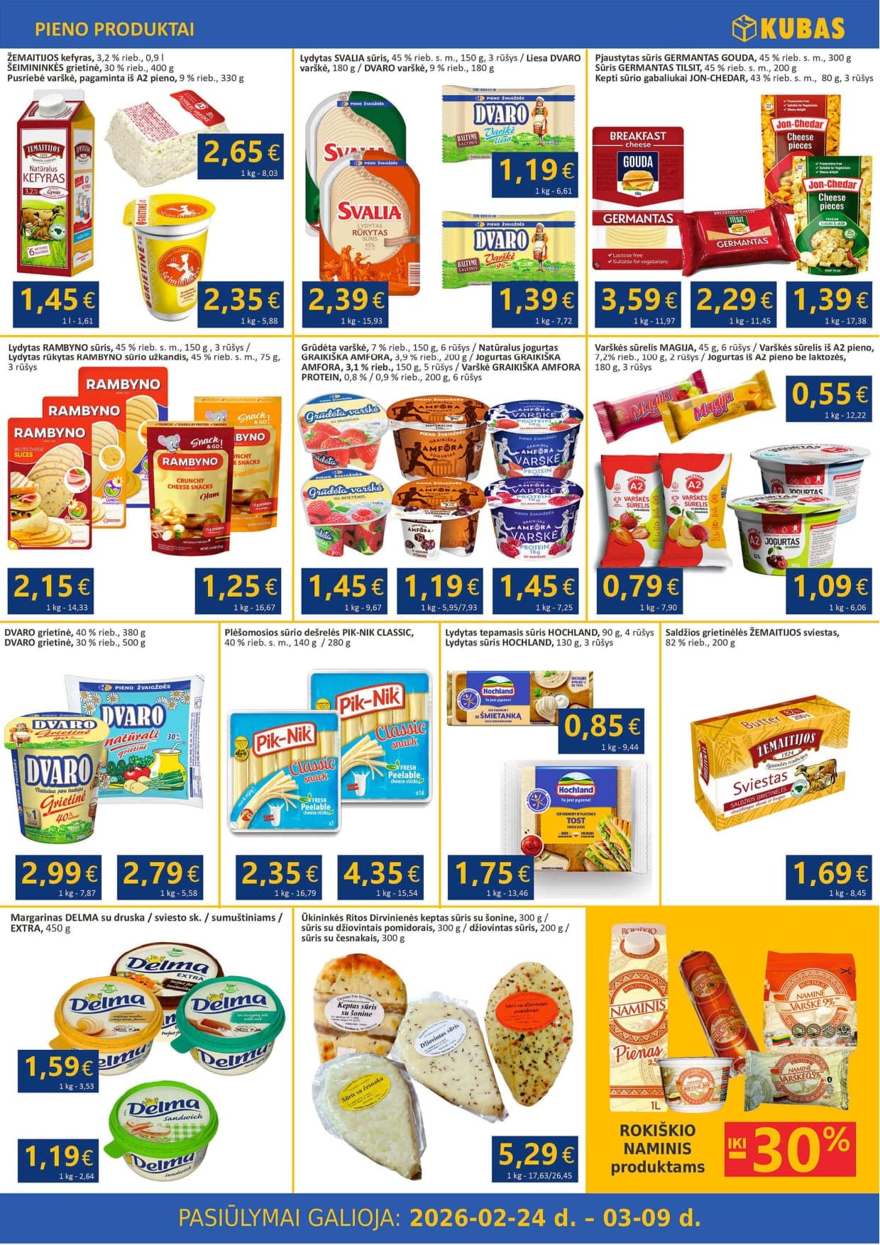 KUBAS akcijų ir nuolaidų leidinys nuo 2026.02.24 iki 2026.03.09 - 2